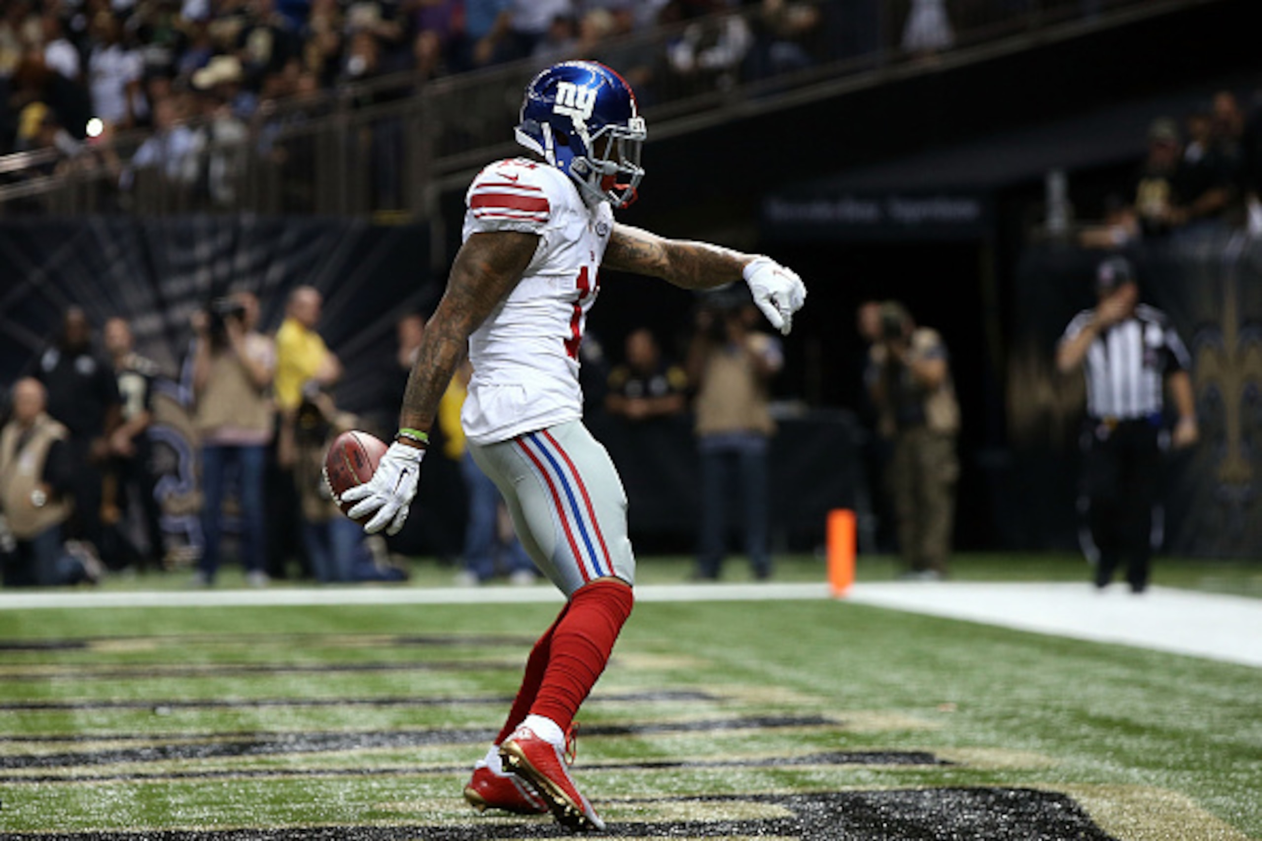 Odell Beckham had a few of the many touchdown celebrations on Sunday. Odell Beckham had a few of the many touchdown celebrations on Sunday.