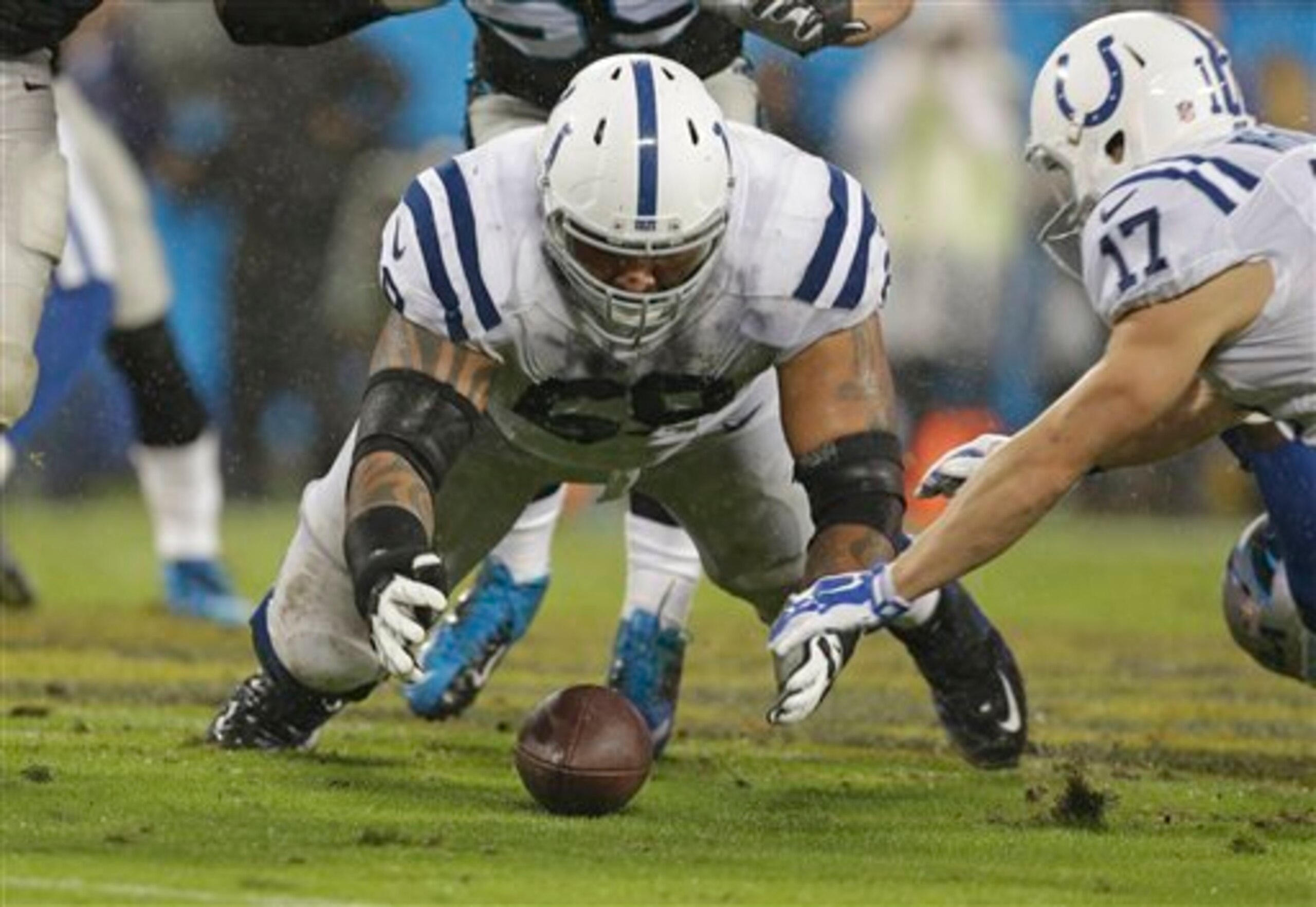 The wet weather made ball security an issue. The wet weather made ball security an issue.