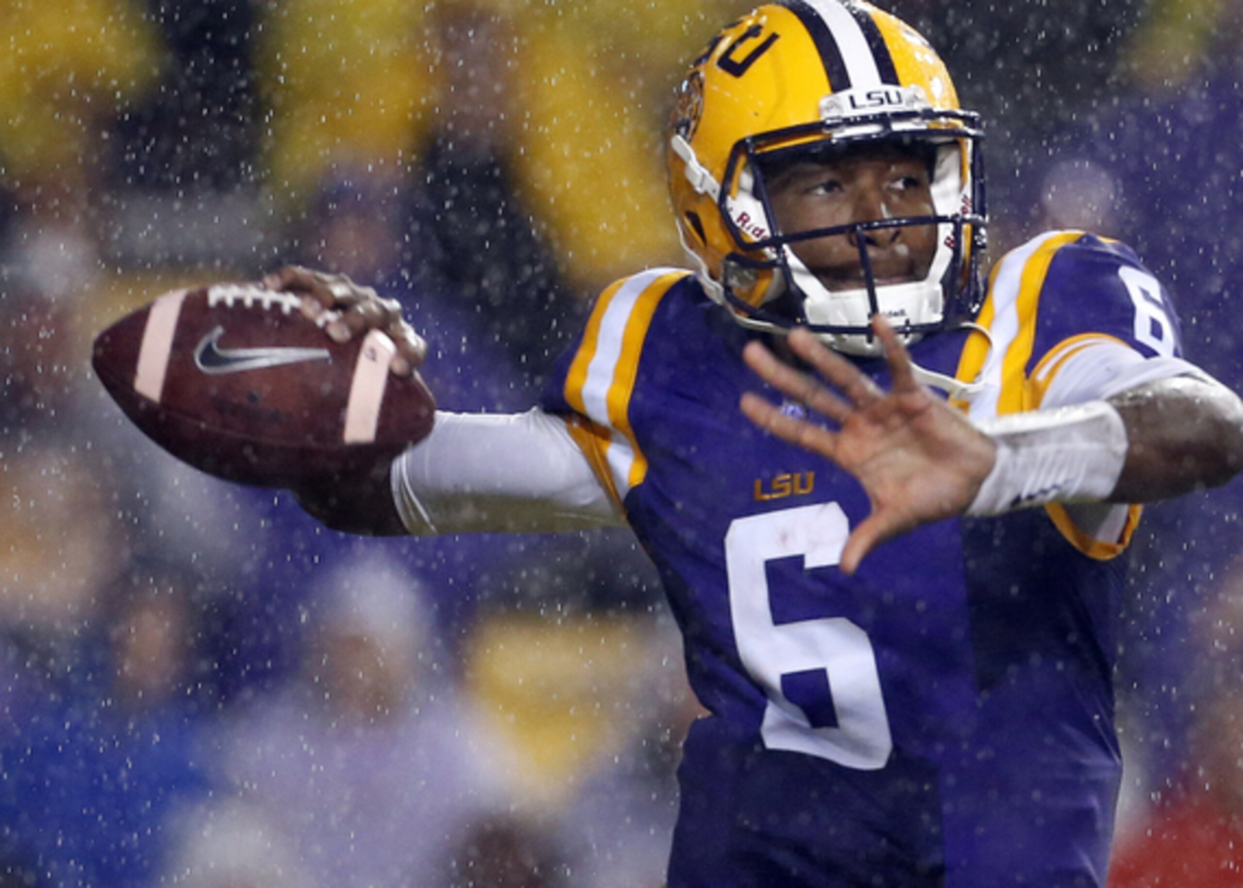 LSU quarterback Brandon Harris has come a long way this season and still hasn't had a pass intercepted