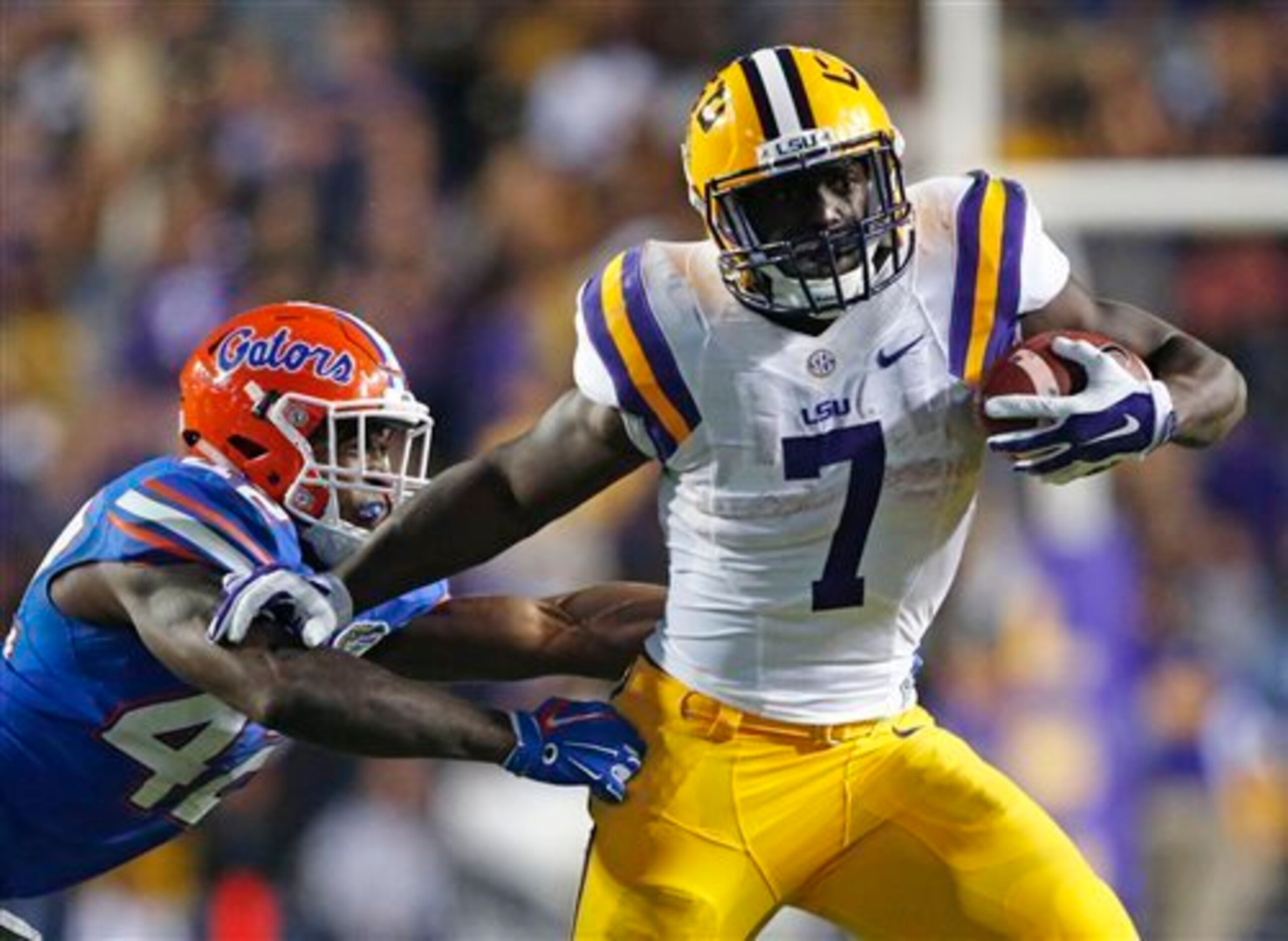 Leonard Fournette leads the SEC in rushing yards, all-purpose yards, scoring and rushing touchdowns.