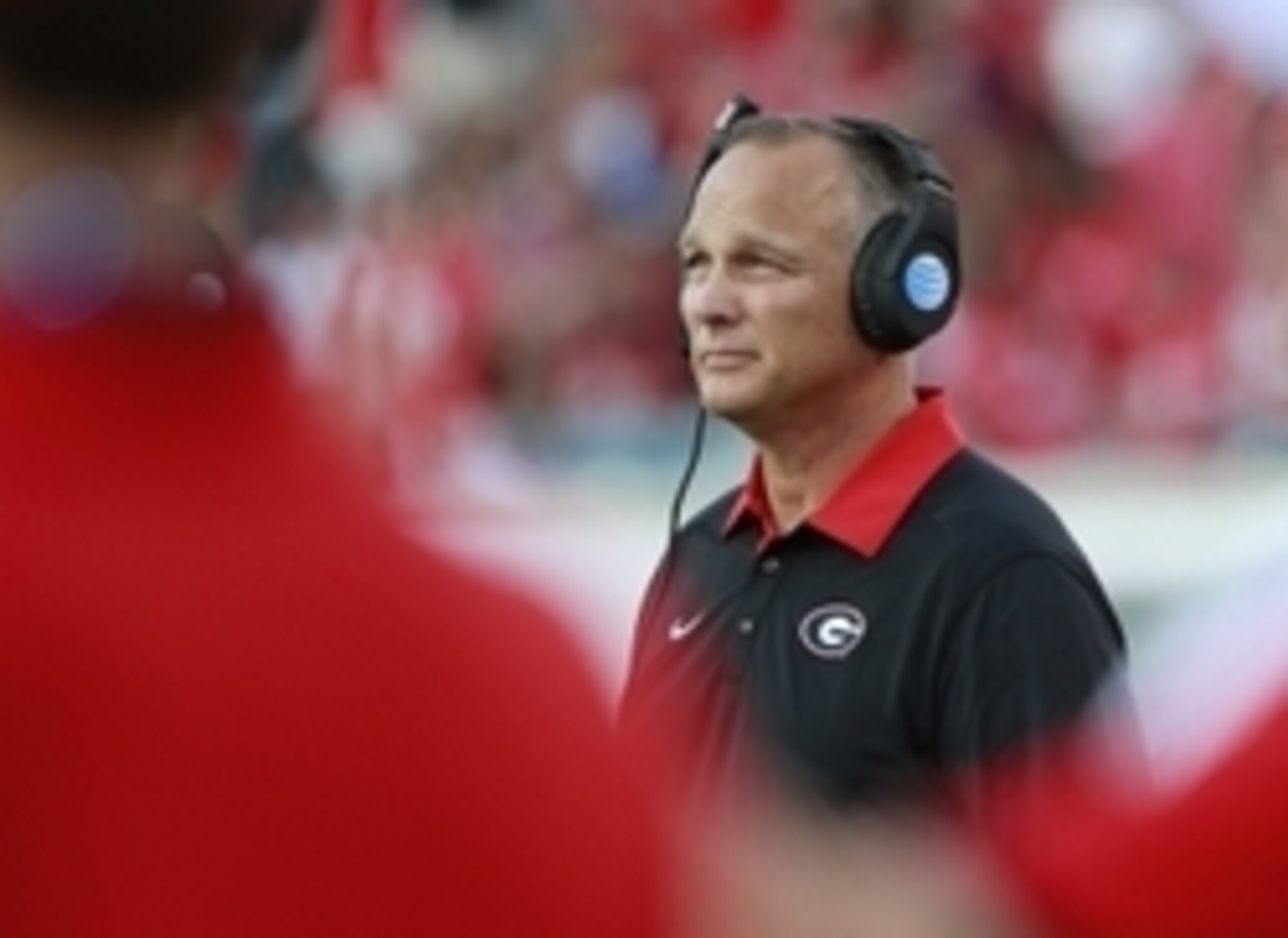 Oct 31, 2015; Jacksonville, FL, USA; Georgia Bulldogs head coach Mark Richt looks on against the Florida Gators during the second half at EverBank Stadium. Florida Gators defeated the Georgia Bulldogs 27-3. Mandatory Credit: Kim Klement-USA TODAY Sports