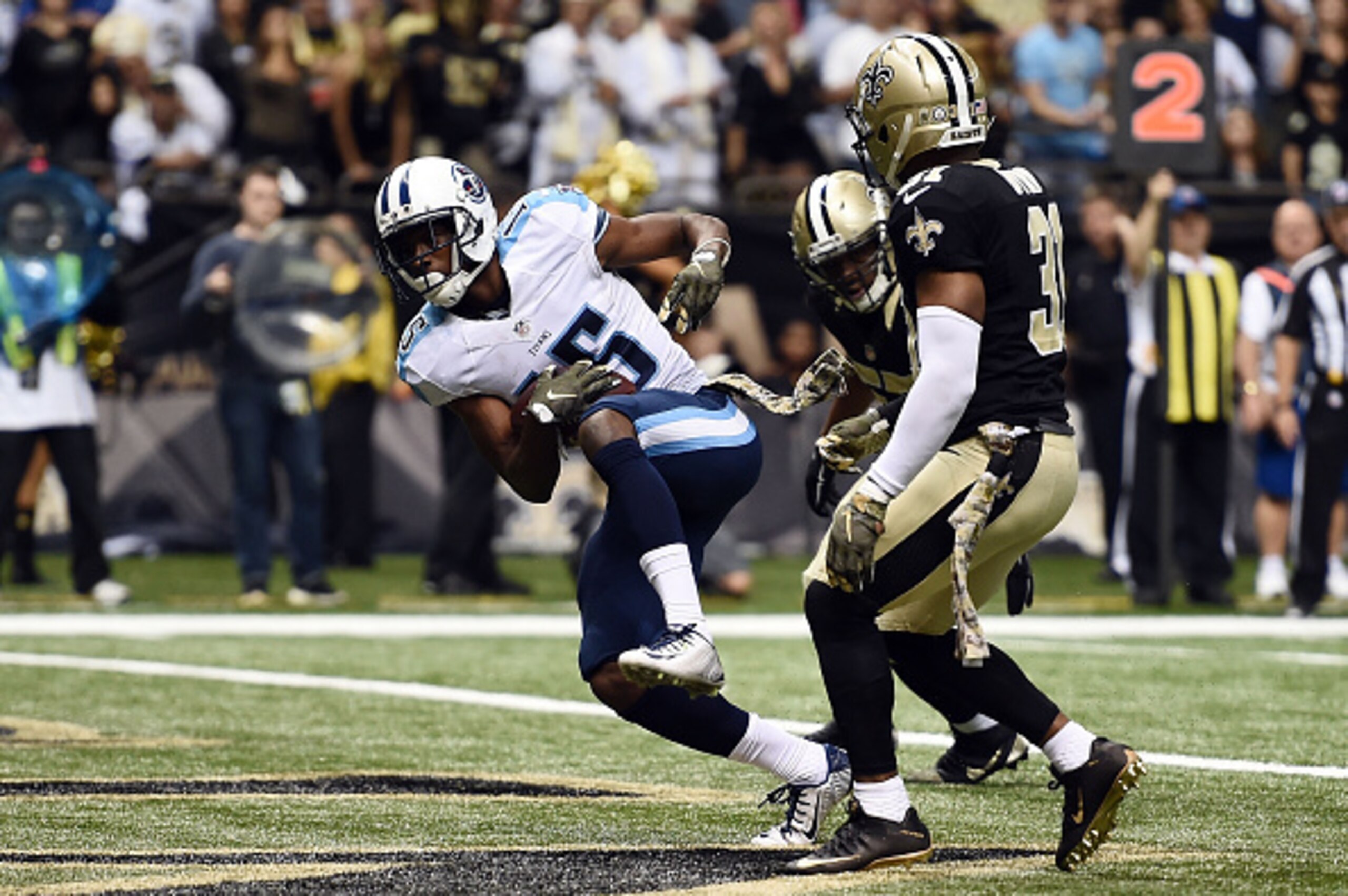 Justin Hunter (Left) caught his 1st TD of 2015