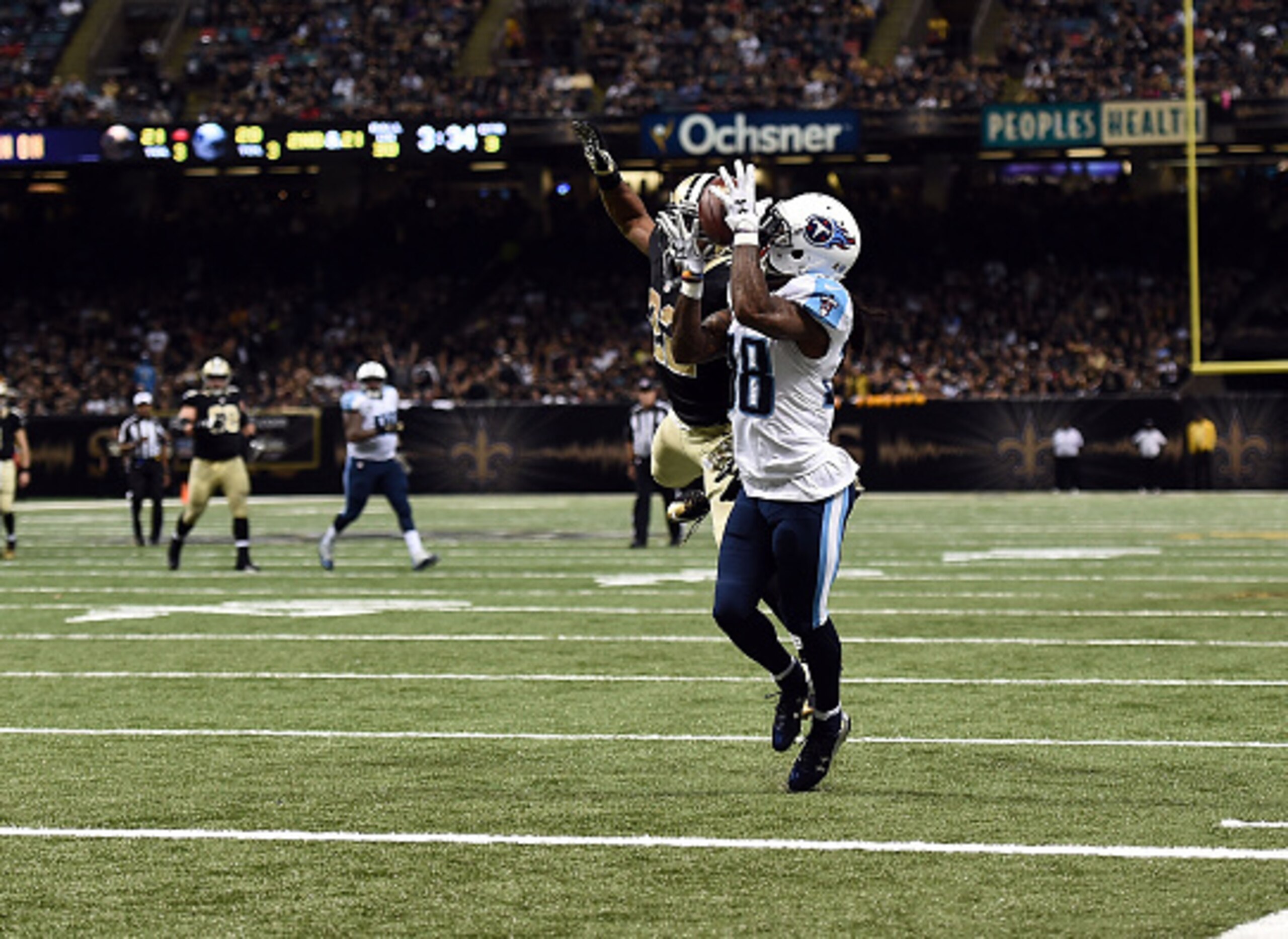 B.W. Webb intercepts Drew Brees in the third quarter