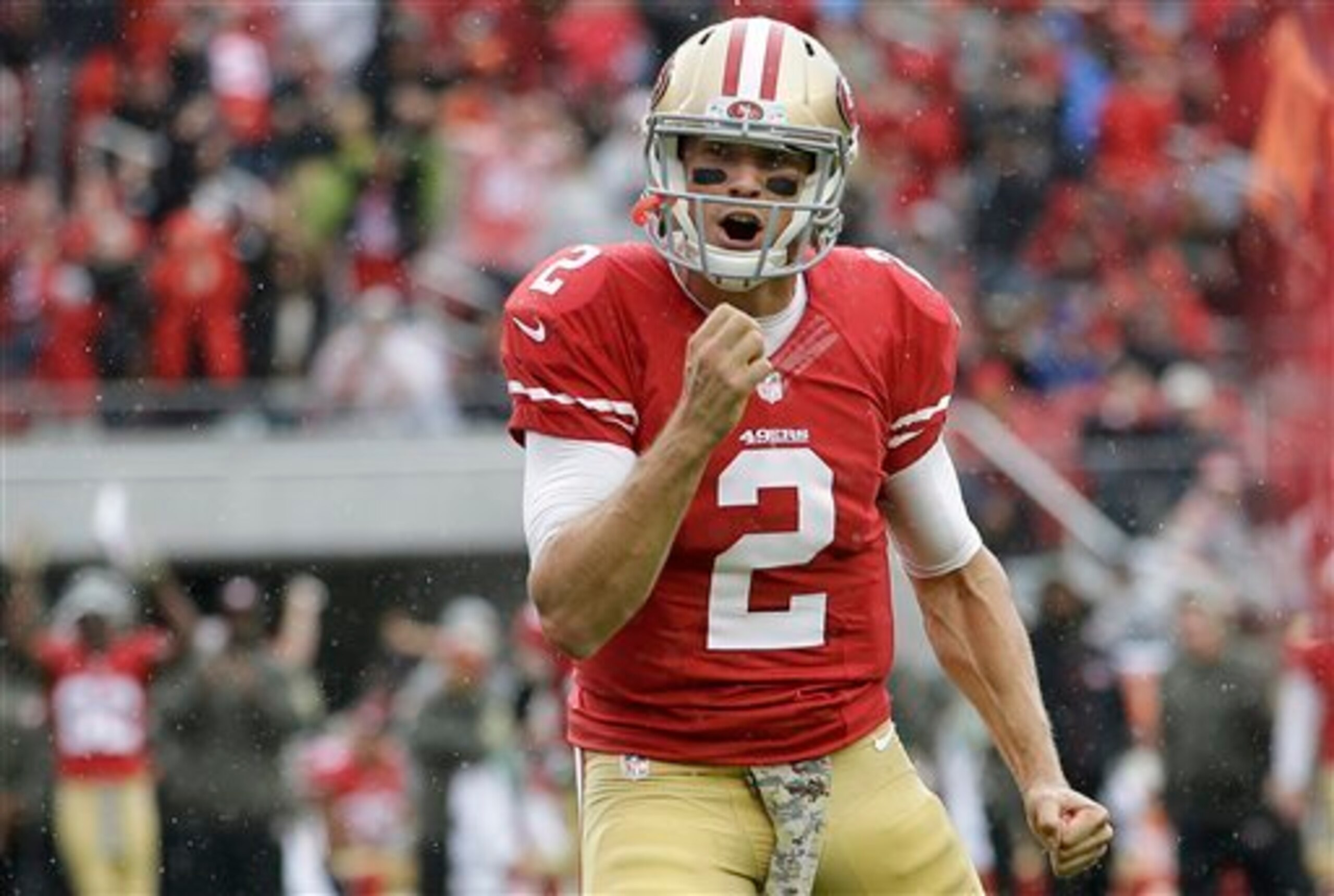 Quarterback Blaine Gabbert had a strong showing in his first regular-season start with the 49ers.