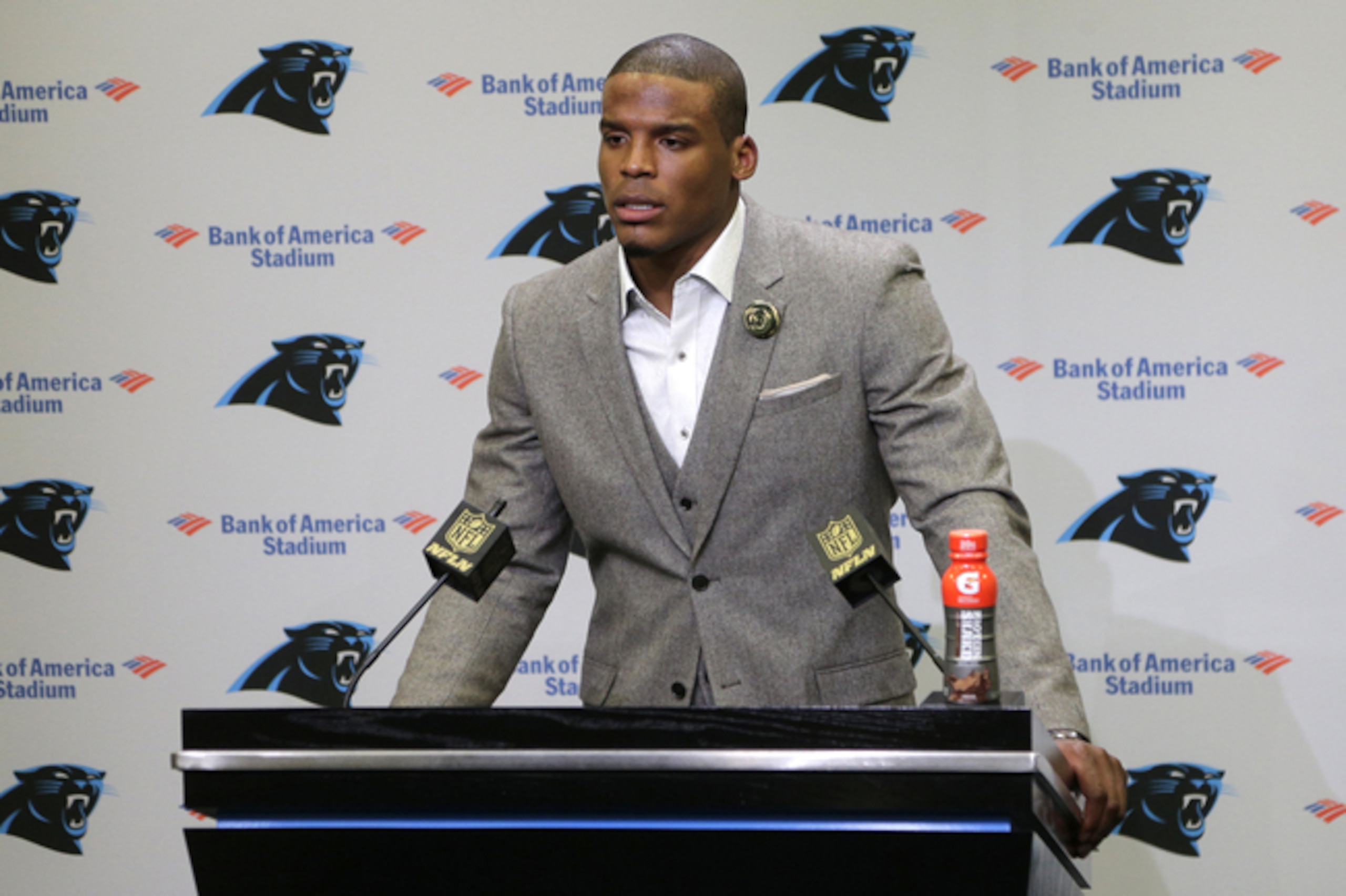 Cam Newton praised his defense in his postgame press conference.