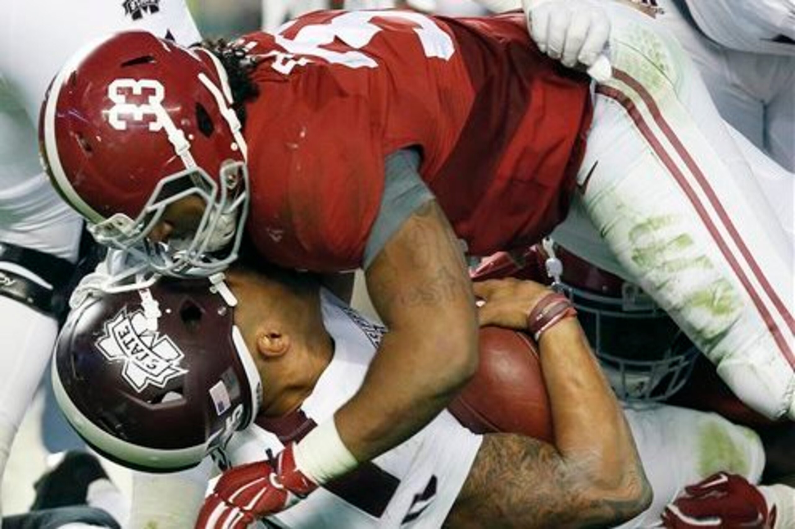 Although Alabama has defeated Mississippi State seven straight times, it won by only five points last season.