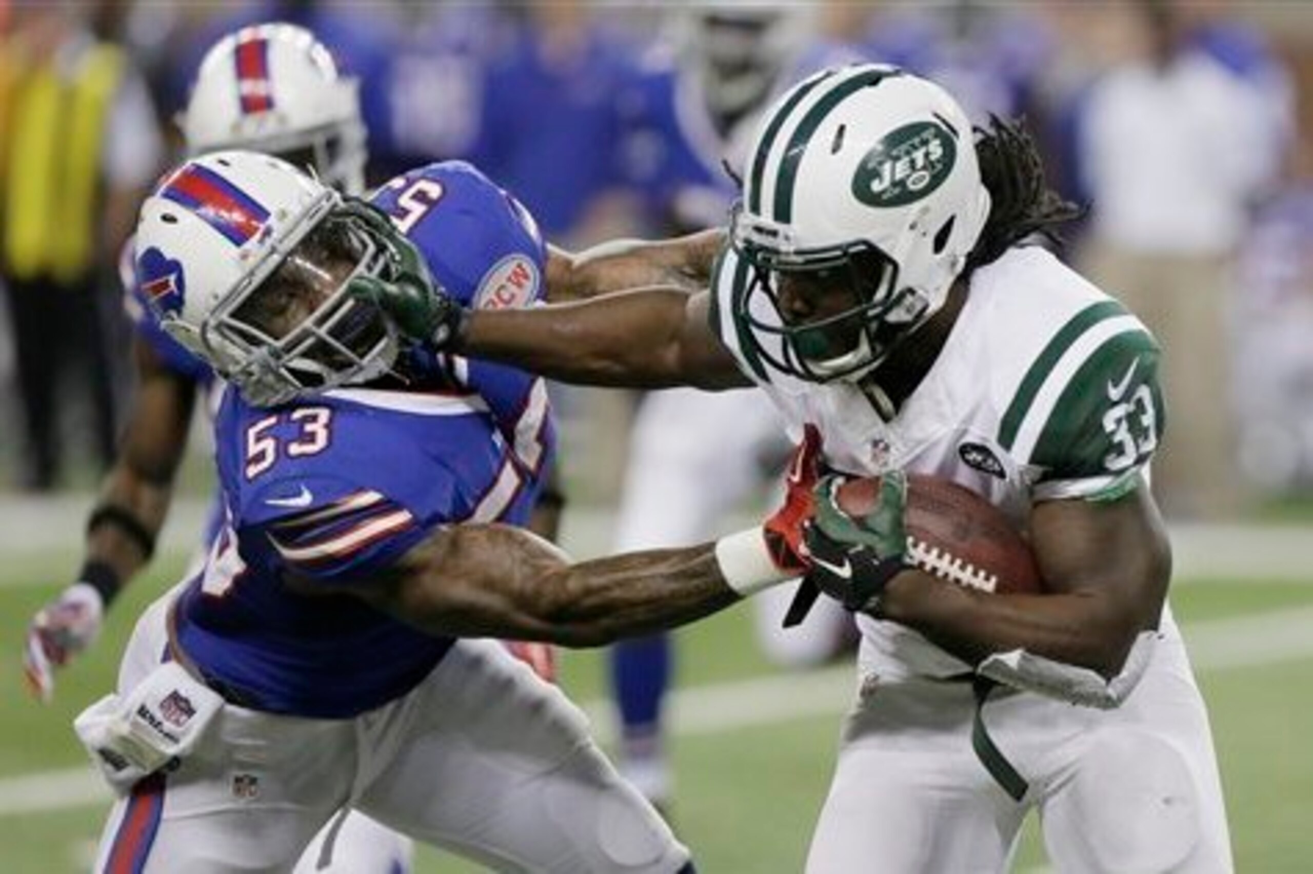 Chris Ivory fights for extra yards against the Buffalo Bills. Chris Ivory fights for extra yards against the Buffalo Bills.