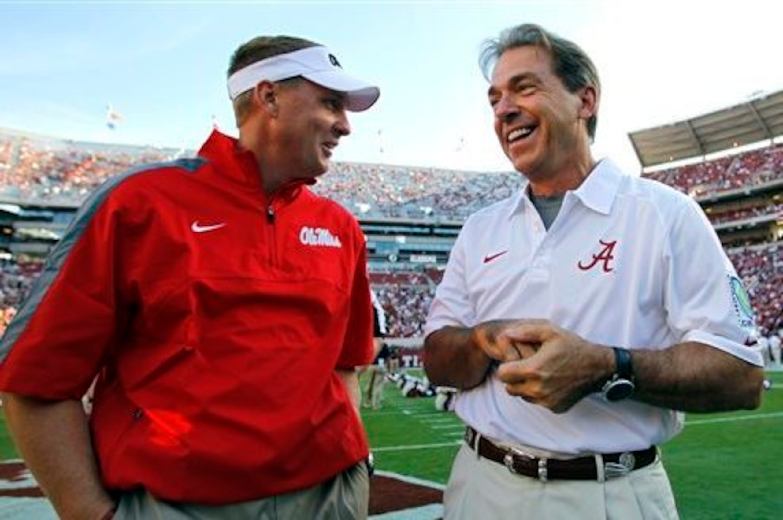 Hugh Freeze (Ole Miss) and Nick Saban (Alabama) each claim top-10 classes in the 2016 recruiting cycle. Hugh Freeze (Ole Miss) and Nick Saban (Alabama) each claim top-10 classes in the 2016 recruiting cycle.