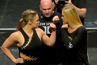 Ronda Rousey (left) and Holly Holm