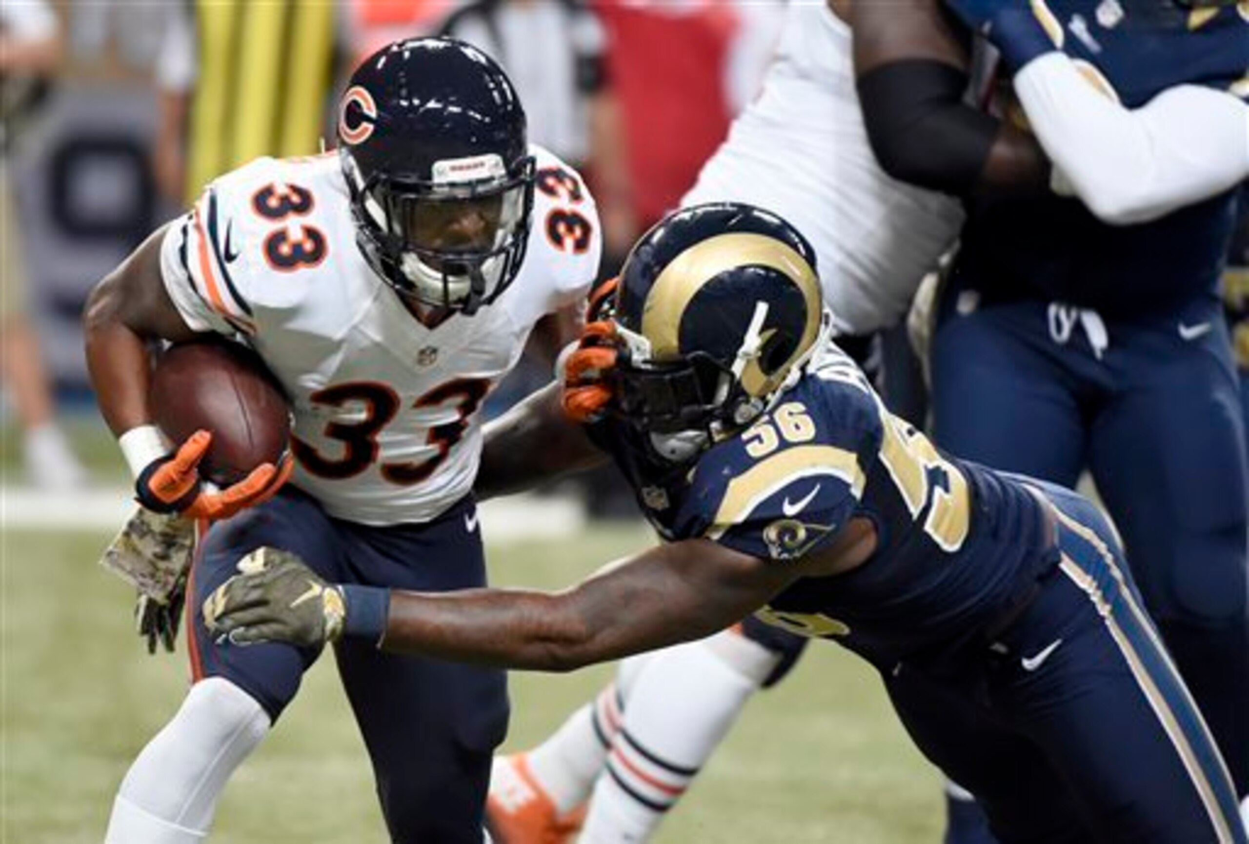 Jeremy Langford had a productive game through the air for the Bears against the Rams.