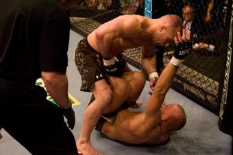 Matt Serra (top) and Georges St-Pierre
