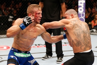 T.J. Dillashaw (left) and Renan Barao