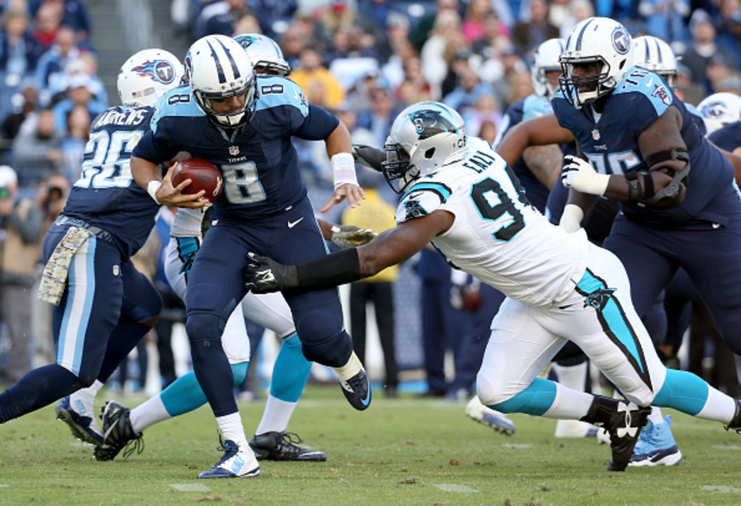 Kony Ealy picked up the only Panthers sack of the day.