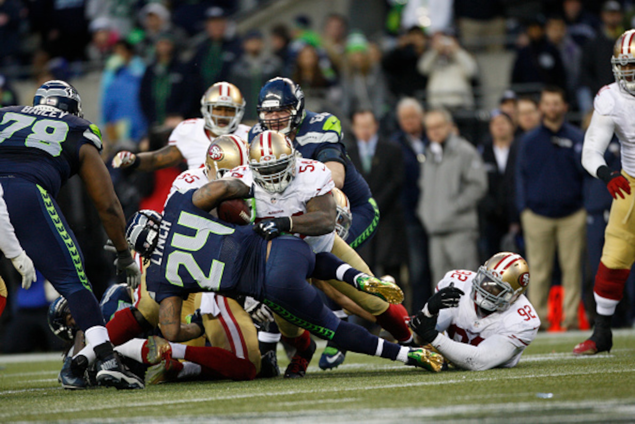 Can the 49ers figure out a way to stop running back Marshawn Lynch and the Seahawks offense in Week 11?