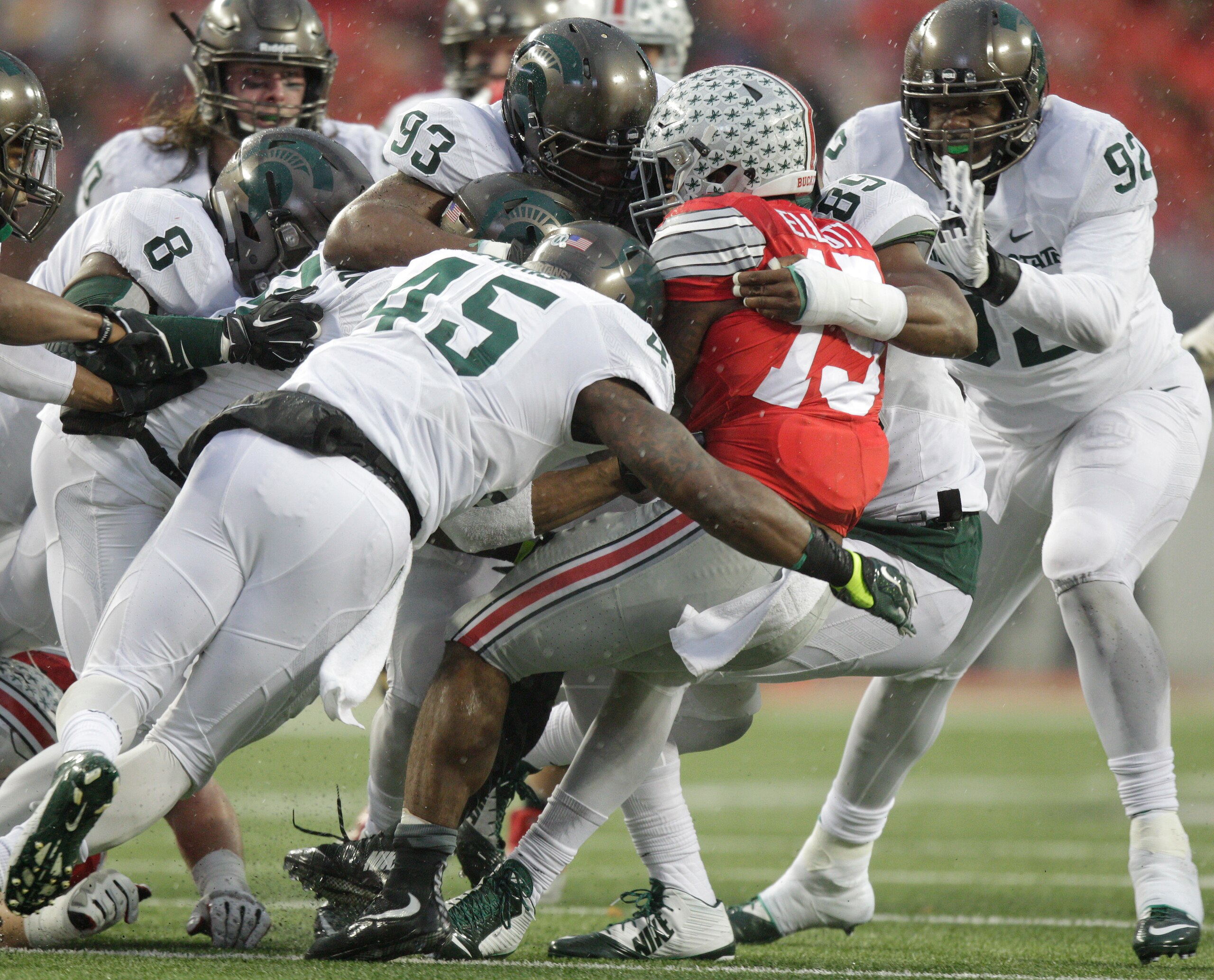 Ezekiel Elliott's Heisman hopes took a huge hit Saturday against Michigan State.