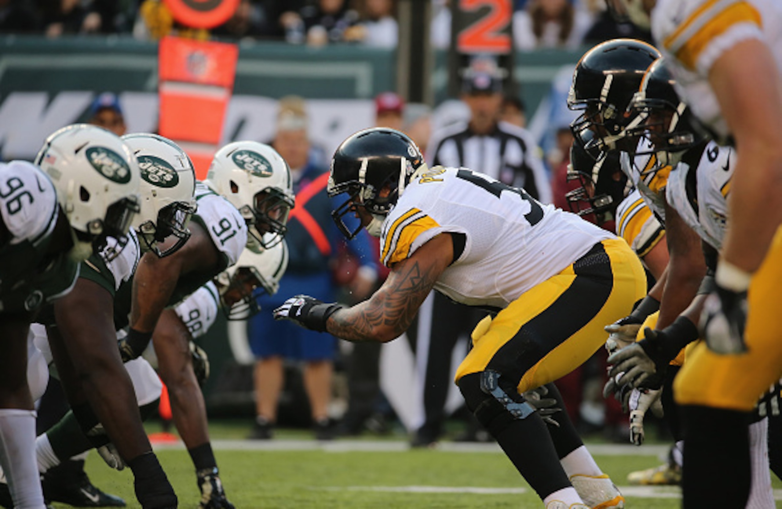 Maurkice Pouncey (No. 53) in 2014