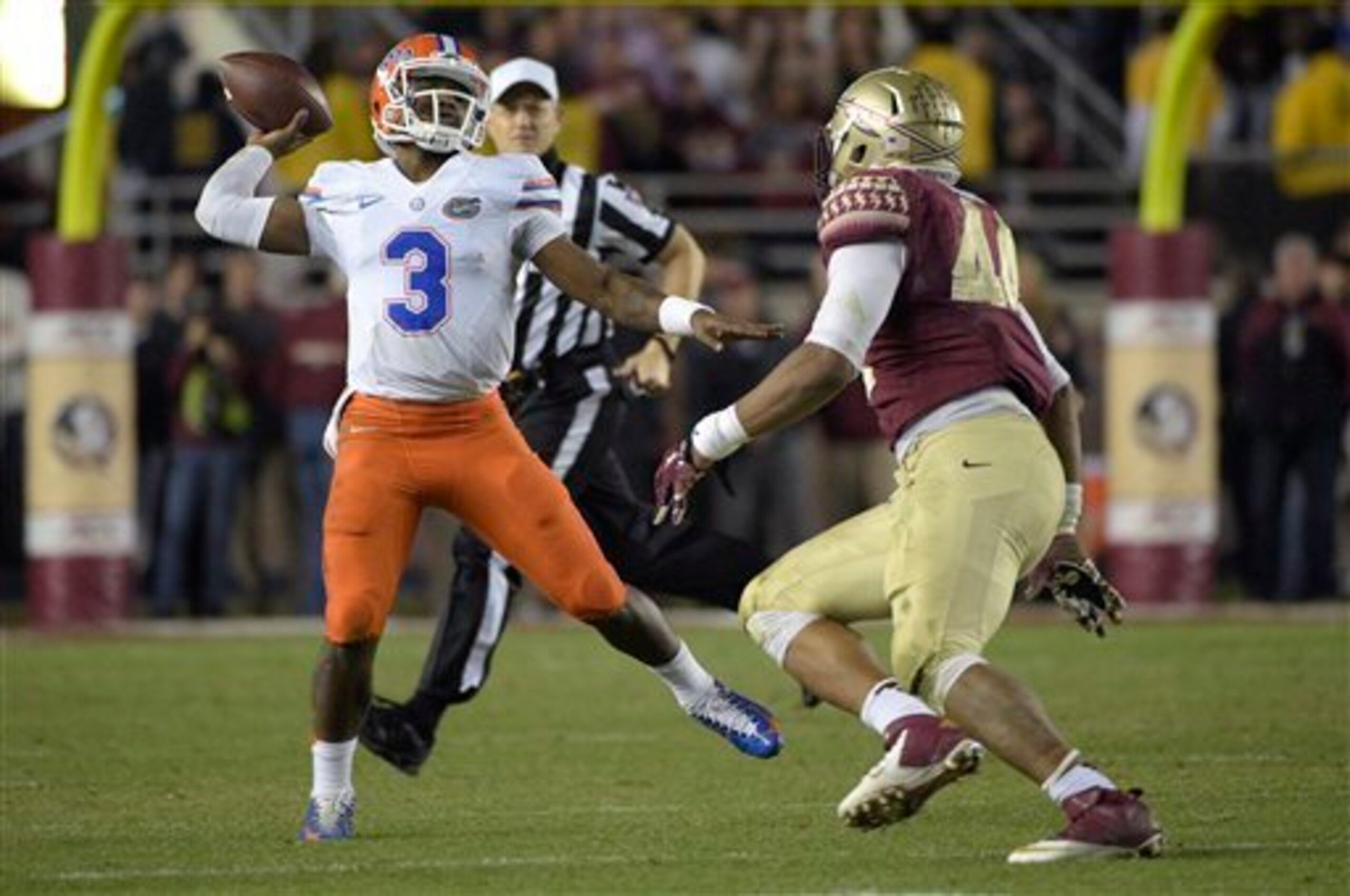 Florida QB Treon Harris and Florida State DE DeMarcus Walker