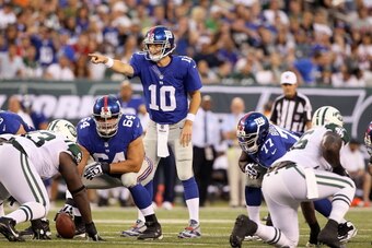 Eli Manning needs to right the ship against a tough Jets defense this week.