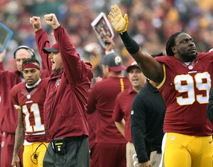 The Redskins pulled into a tie atop the NFC East.