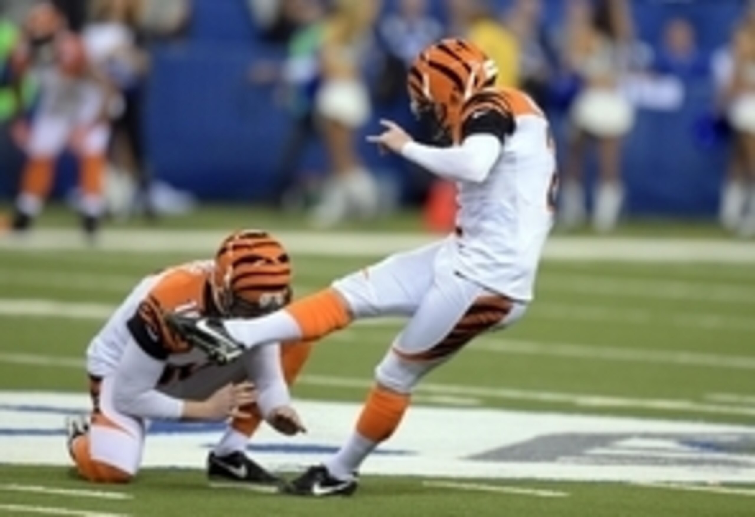 Mike Nugent could be very busy in an AFC North showdown against the Pittsburgh Steelers.