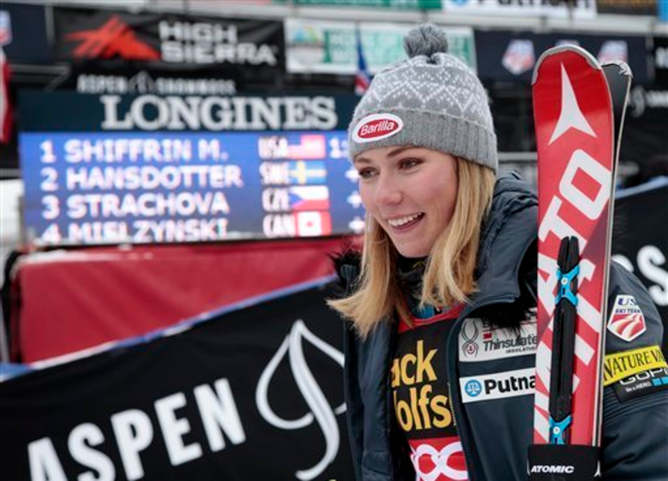 Shiffrin has become well-accustomed to seeing her name at the top of the slalom leaderboard.