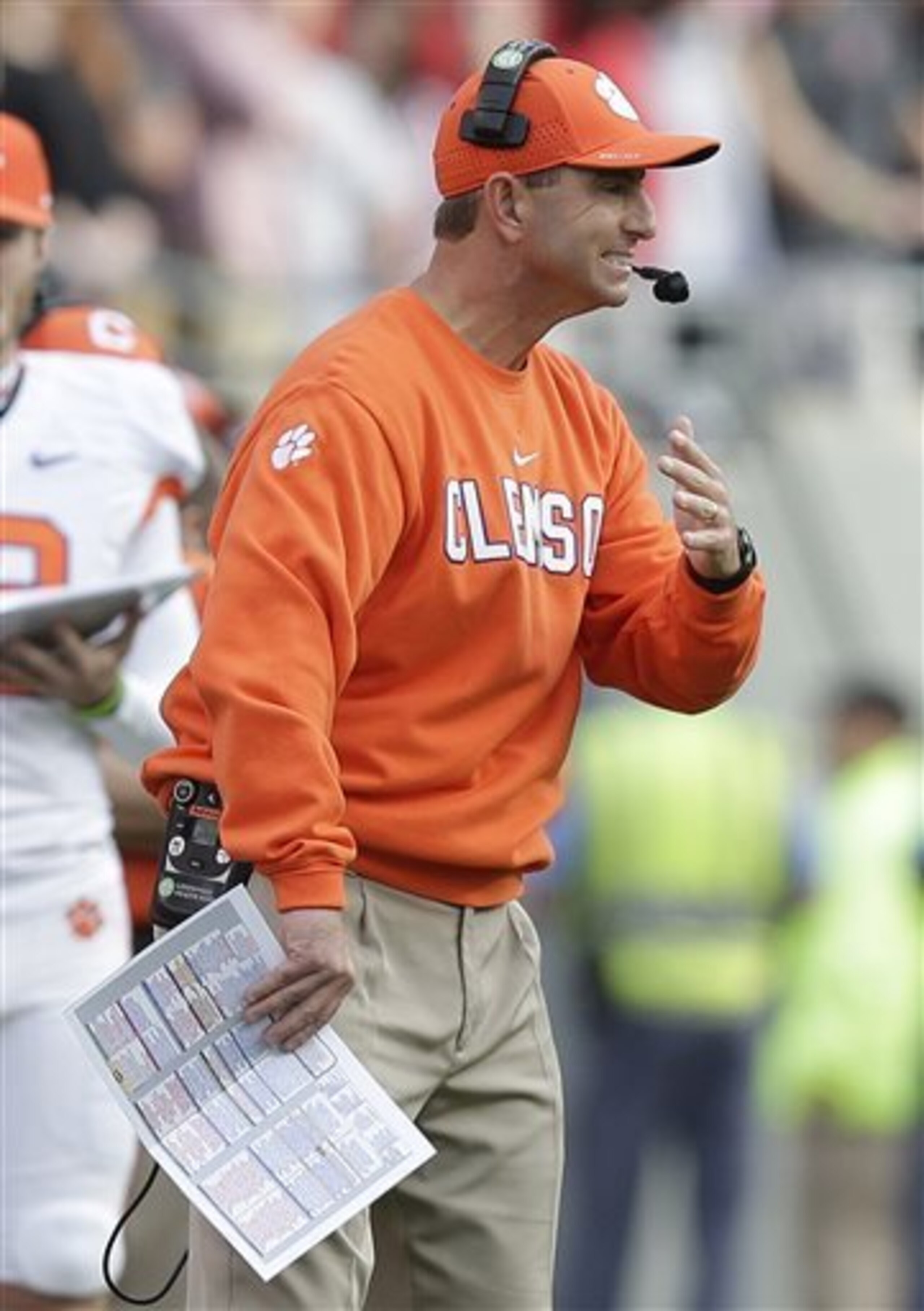 Swinney has kept the Tigers on track all season long, and have an opportunity to clinch a College Football Playoff bid with a win over North Carolina on Saturday.