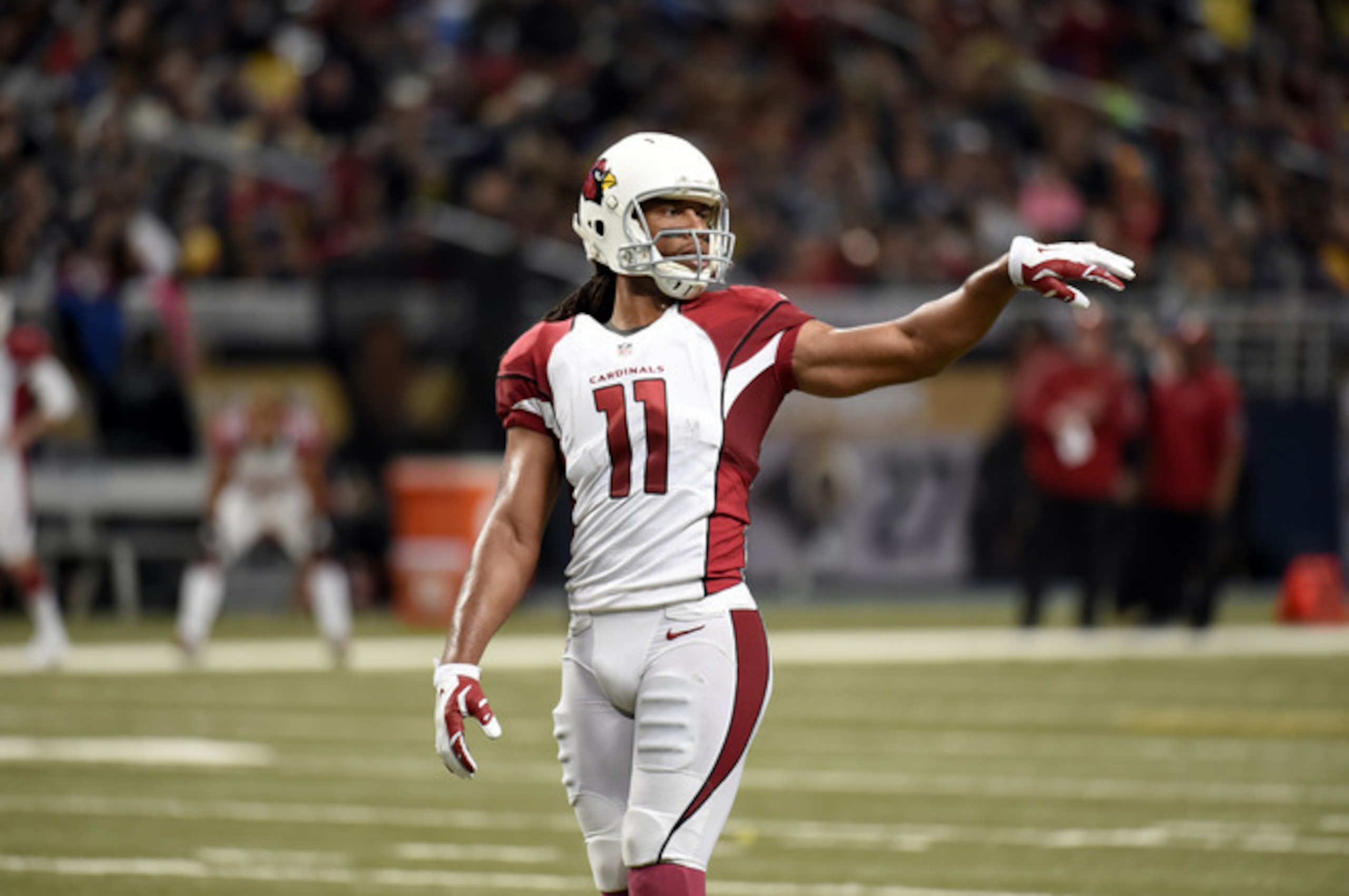 Larry Fitzgerald getting ready. Larry Fitzgerald getting ready.