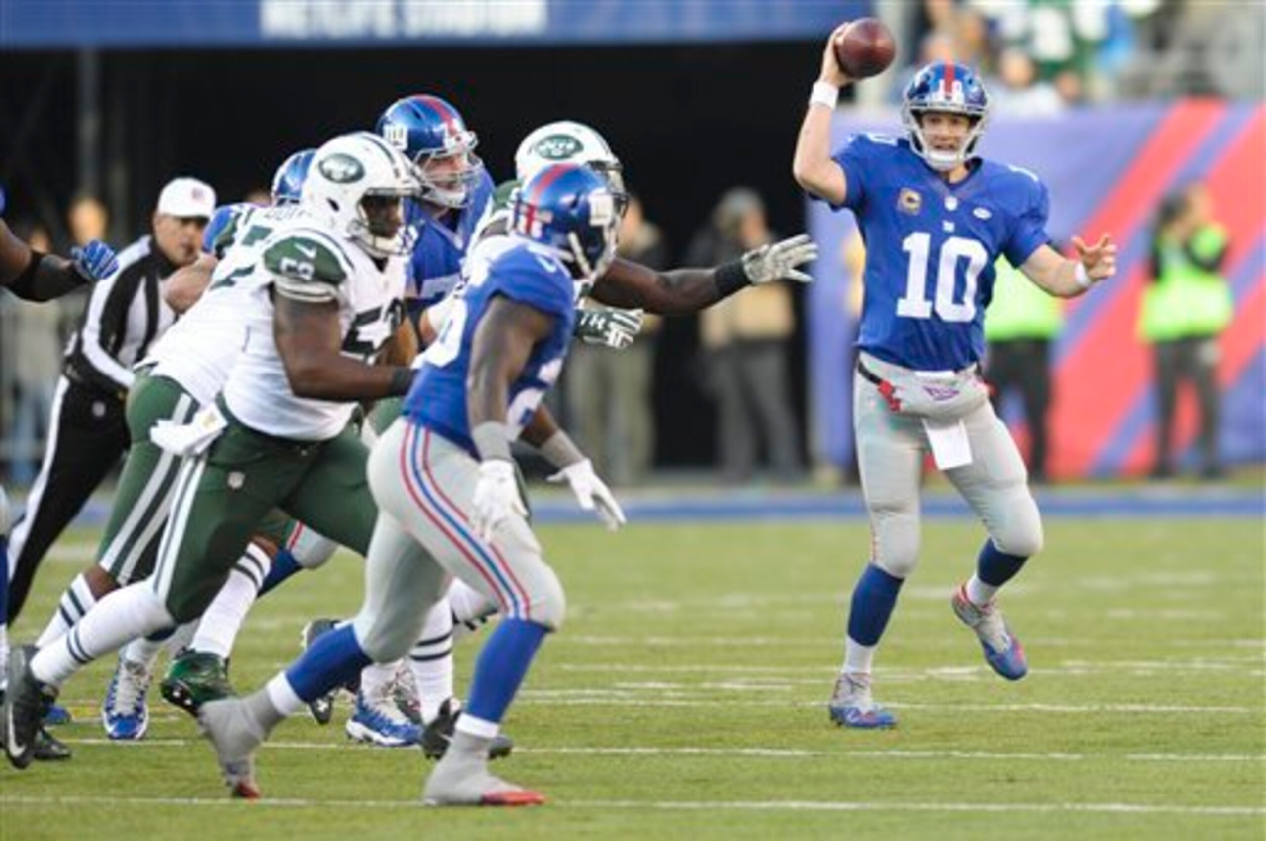Despite dropping a winnable games versus the Jets, Eli Manning and Co. still find themselves tied for first atop the NFC East. Despite dropping a winnable games versus the Jets, Eli Manning and Co. still find themselves tied for first atop the NFC East.