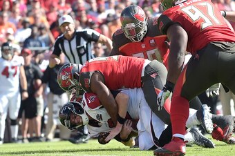 Tampa Bay sacked Matt Ryan three times.