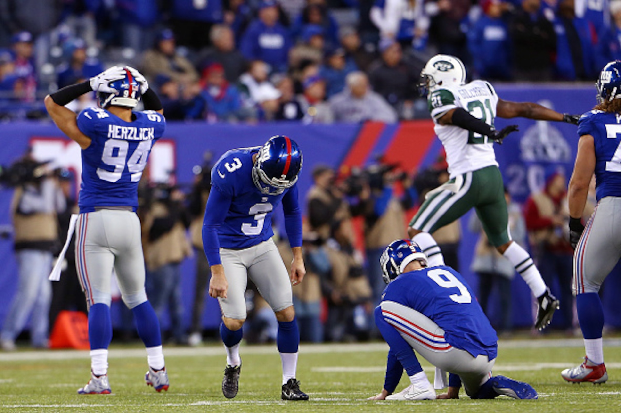 Kicker Josh Brown picked a bad time to miss his first field goal.