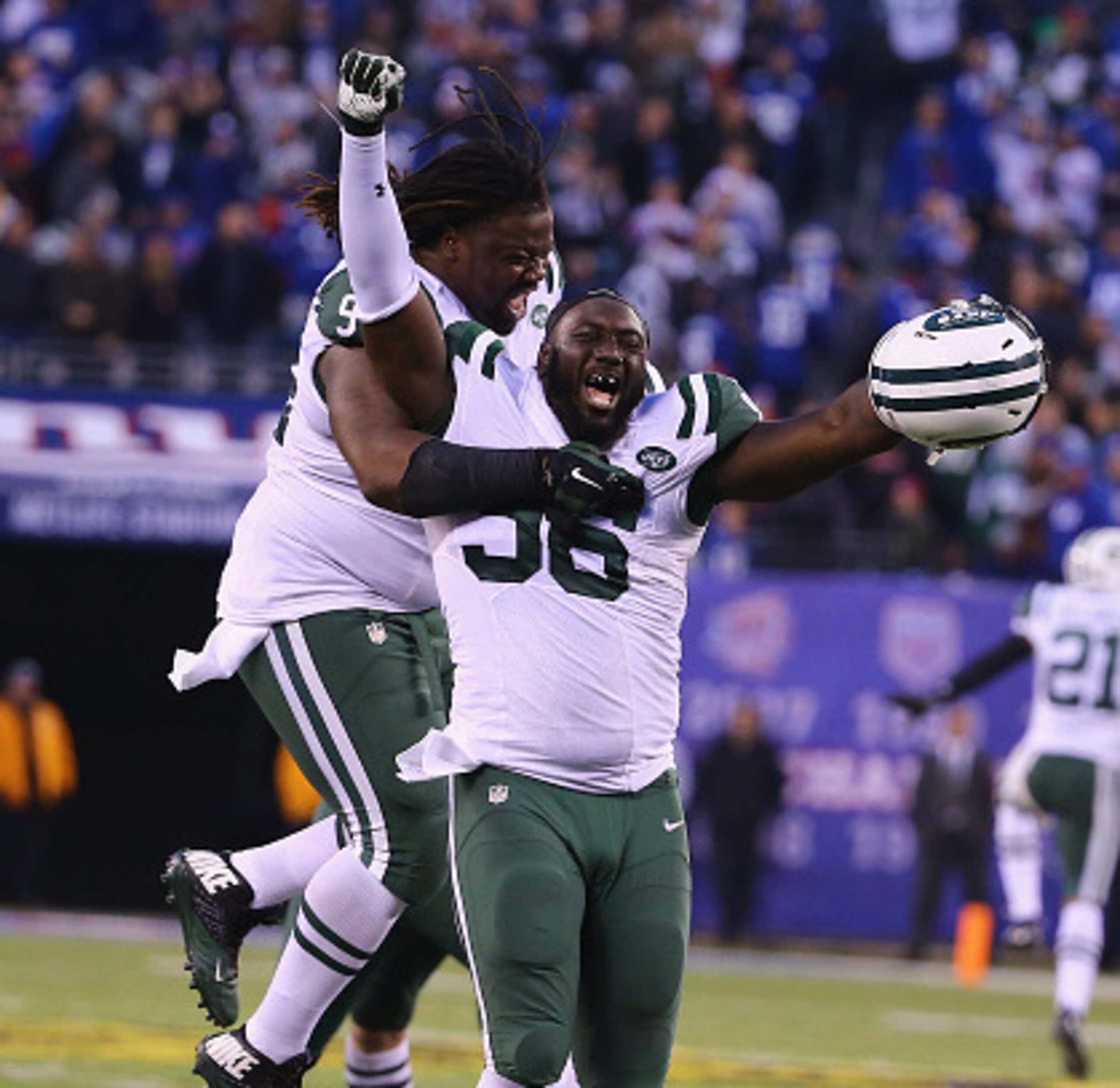 The Jets weren't technically home, but they got to celebrate in front of their fans.