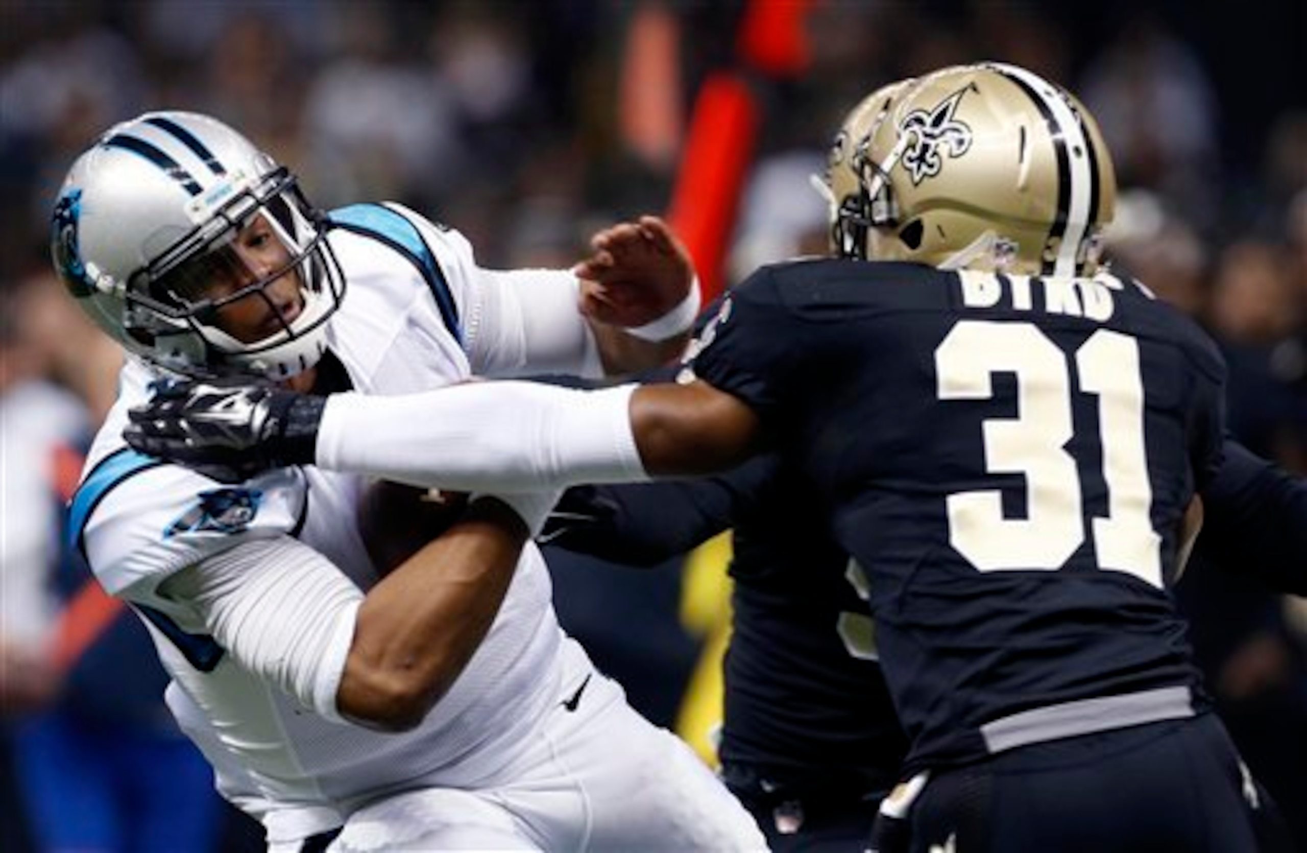 Cam Newton took some shots in this one.