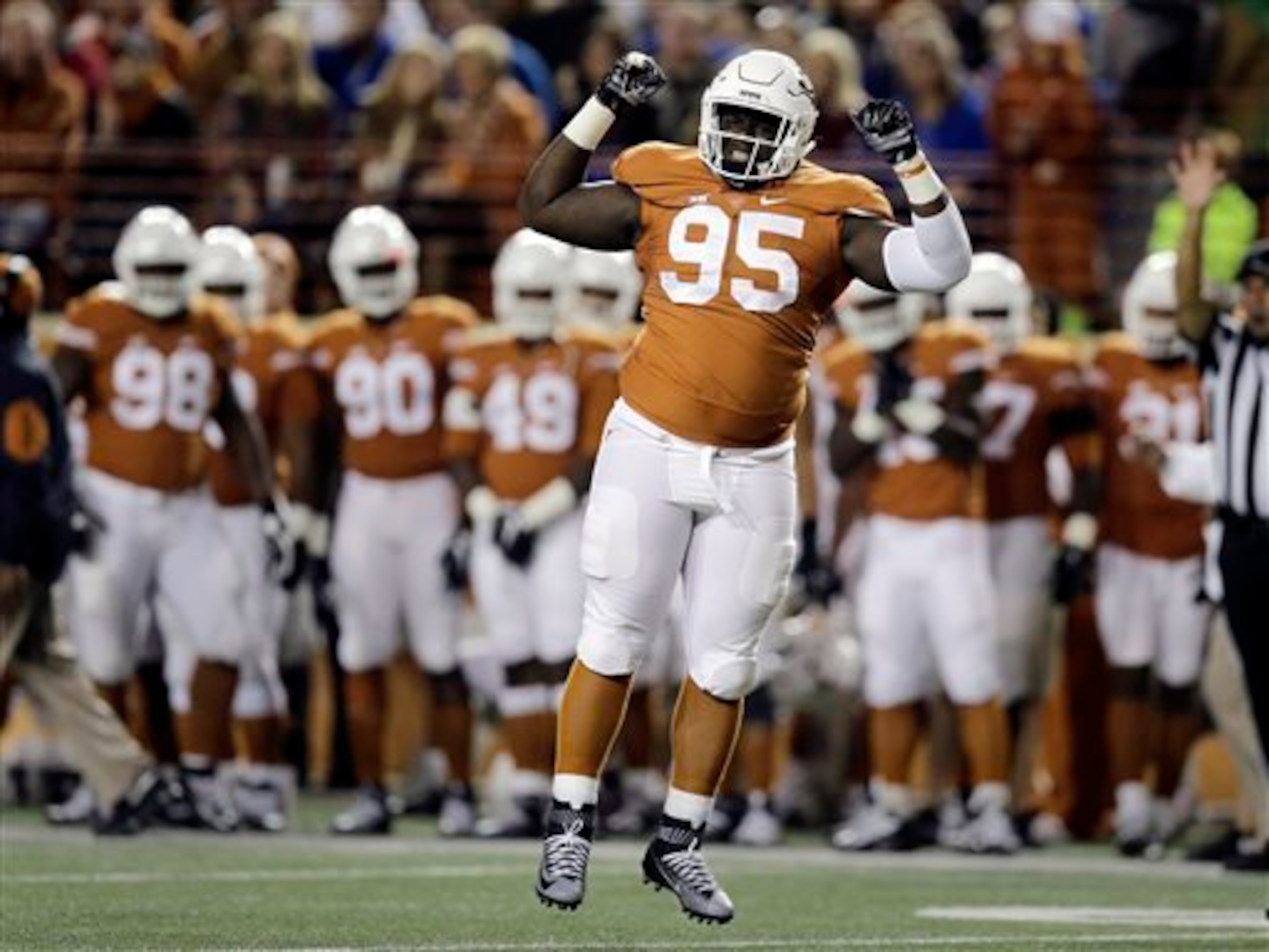 Ford's forced fumble and recovery against the Bears gave Texas its second win over a Top 15 team in 2015.