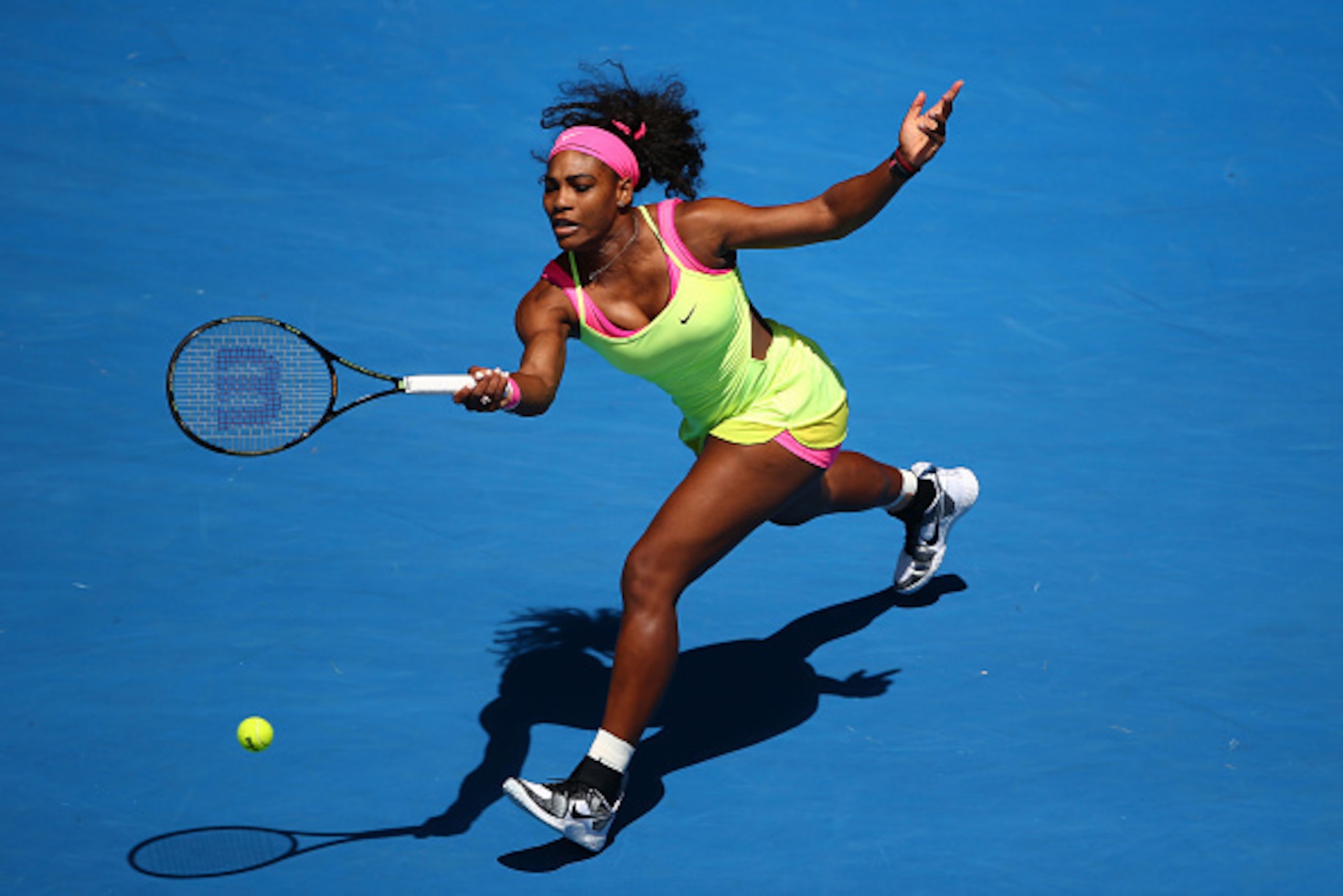 Serena Williams hits a forehand during the 2015 Australian Open.