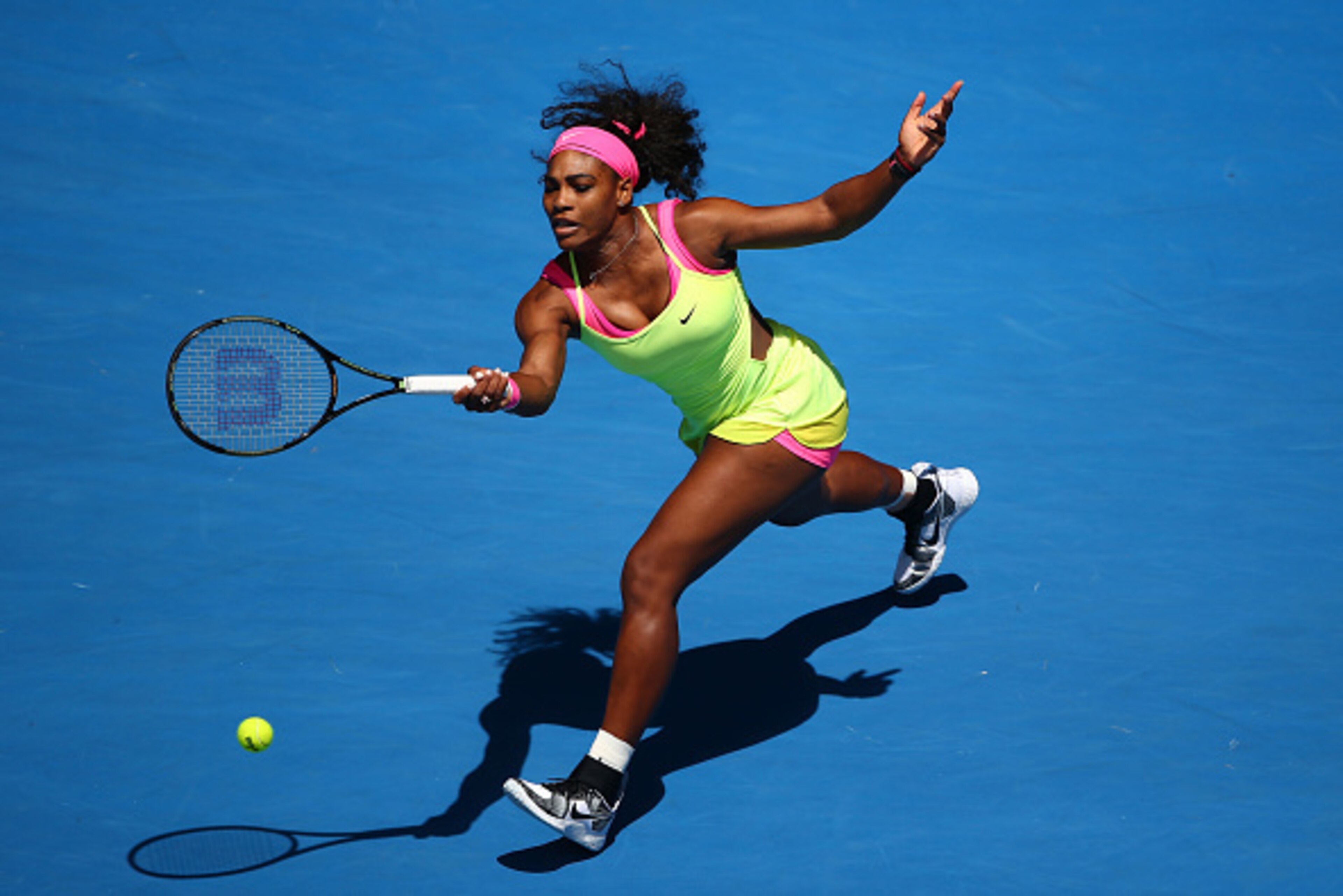 Serena Williams hits a forehand during the 2015 Australian Open.
