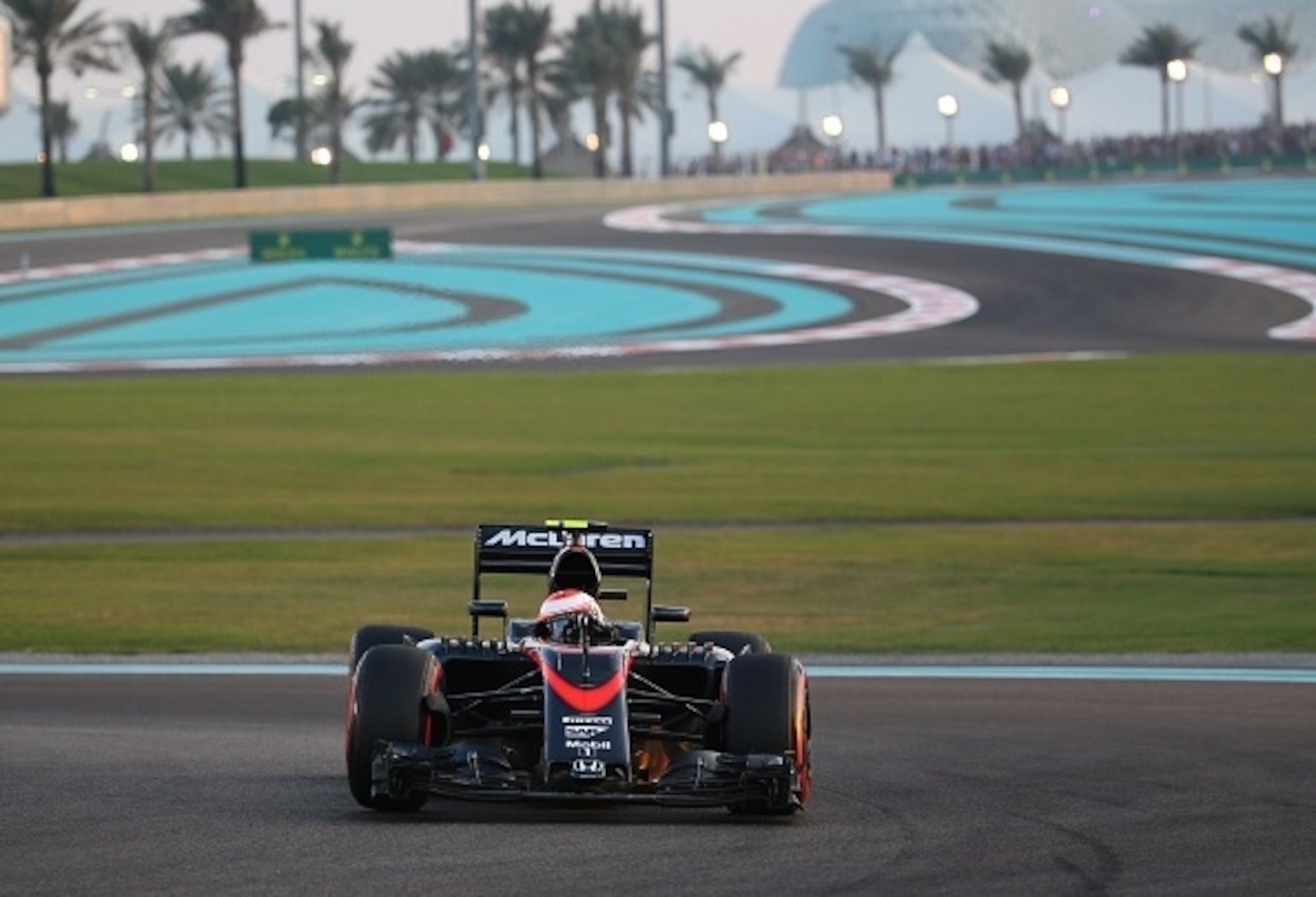Jenson Button in qualifying for the final race of the year.