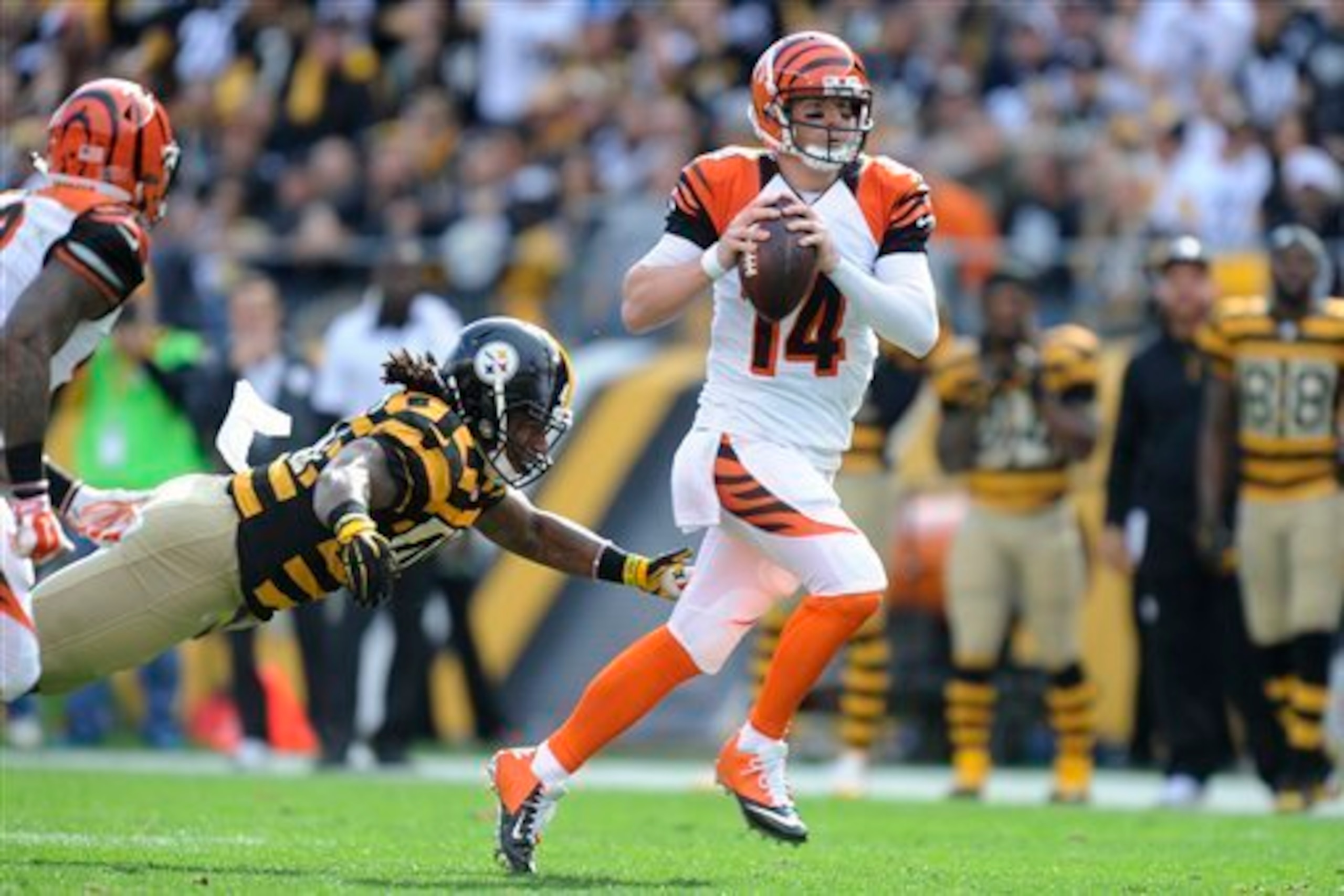 Andy Dalton and the Cincinnati Bengals host the Pittsburgh Steelers in Week 14.