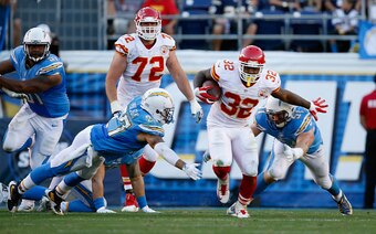 Chiefs RB Spencer Ware had 96 yards rushing and 2 TDs versus San Diego in Week 11