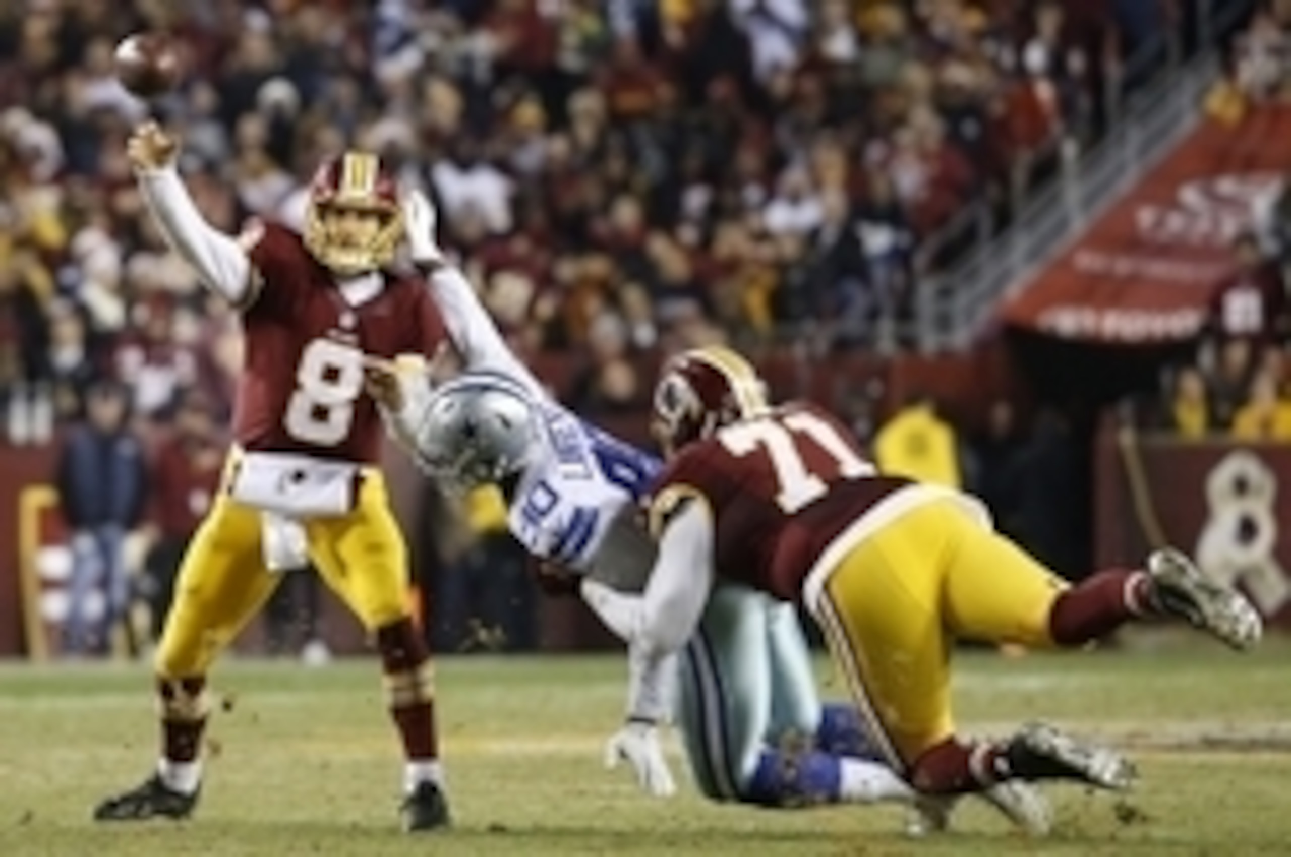 Protection in front of Cousins broke down routinely in Week 13.