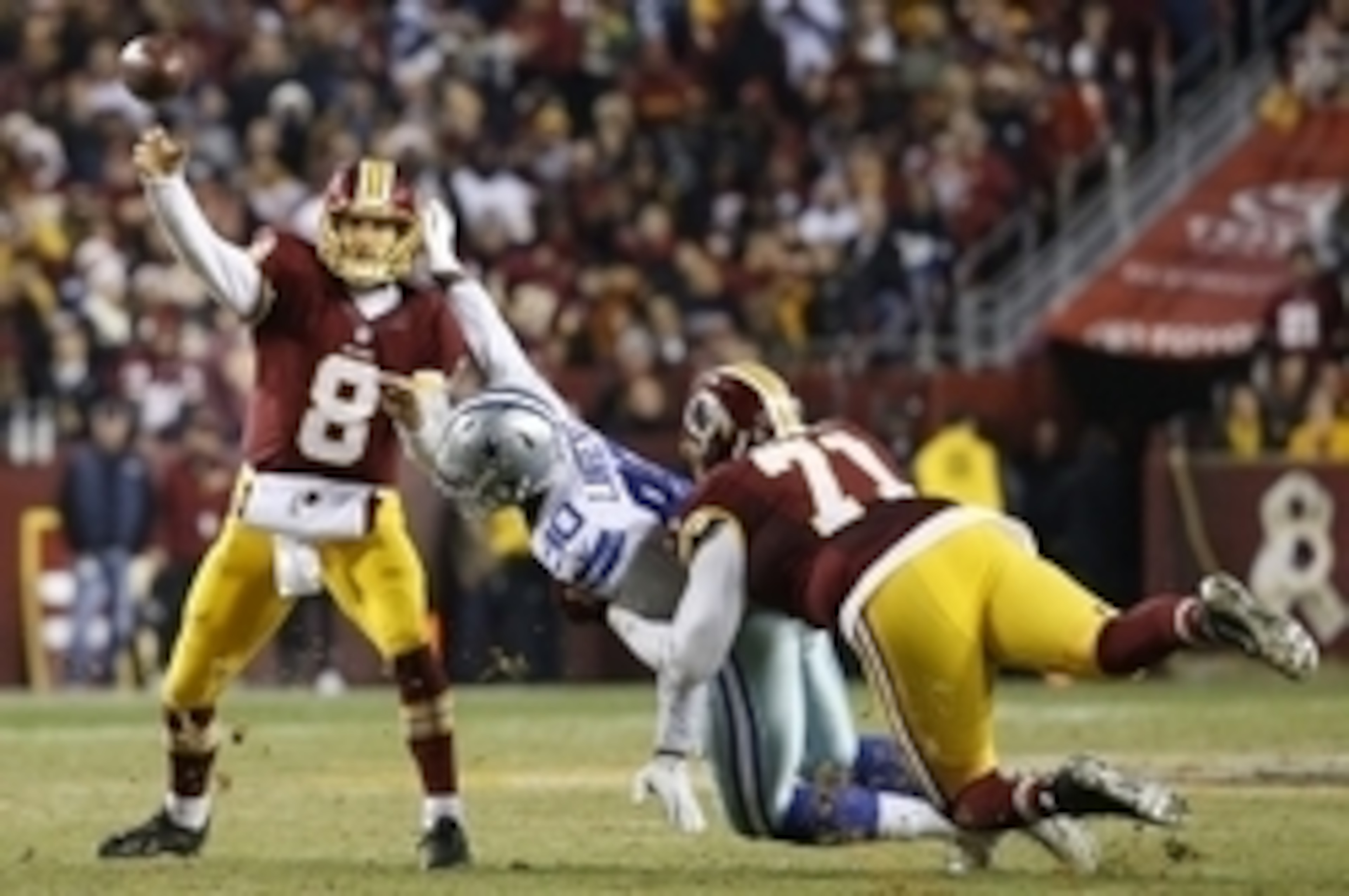 Protection in front of Cousins broke down routinely in Week 13.