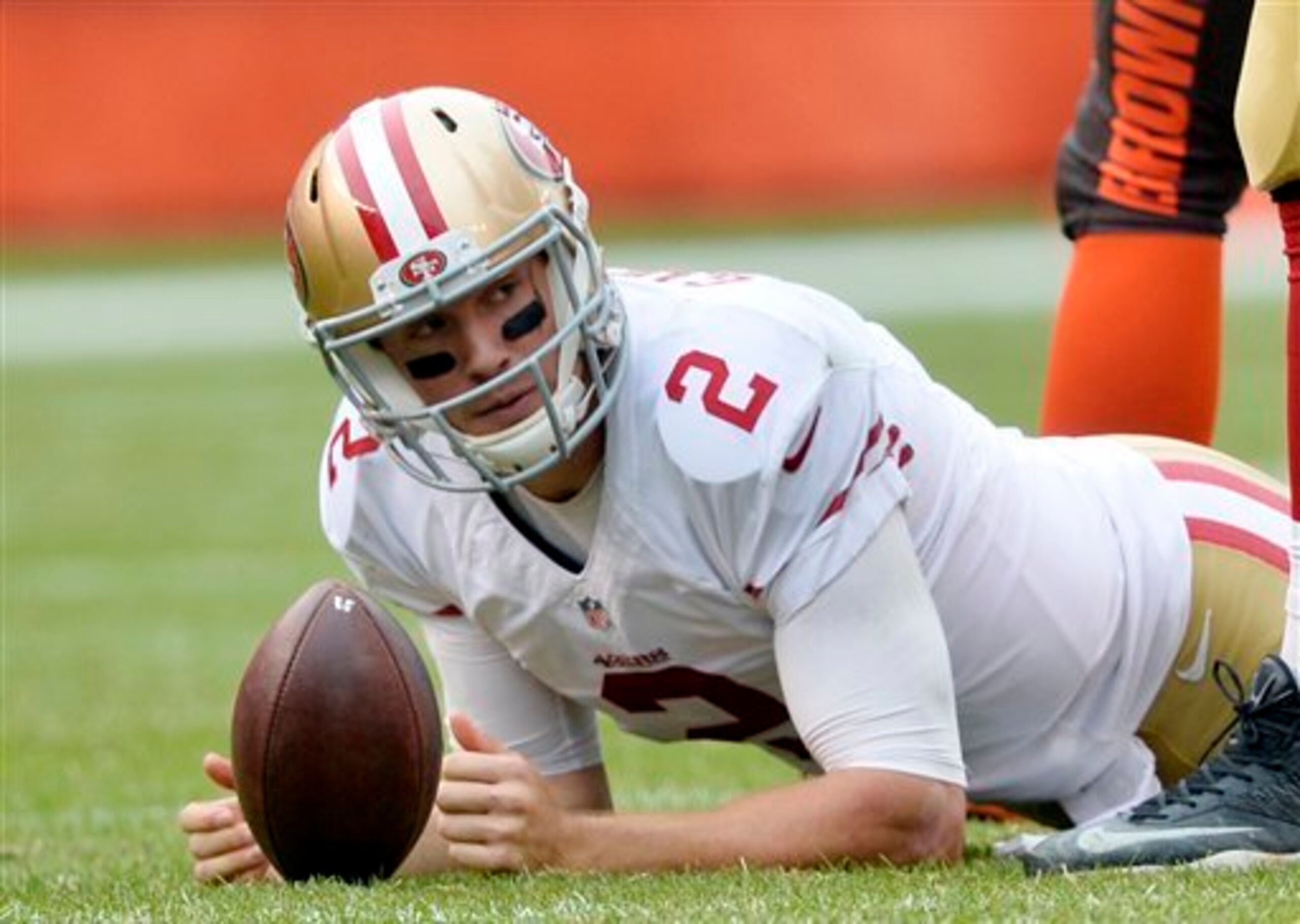 Quarterback Blaine Gabbert was sacked nine times by an underwhelming Browns pass rush.