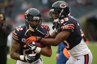Since his return from an injury on Thanksgiving against Green Bay, running back Matt Fore (22) has been splitting reps with rookie Jeremy Langford (33).
