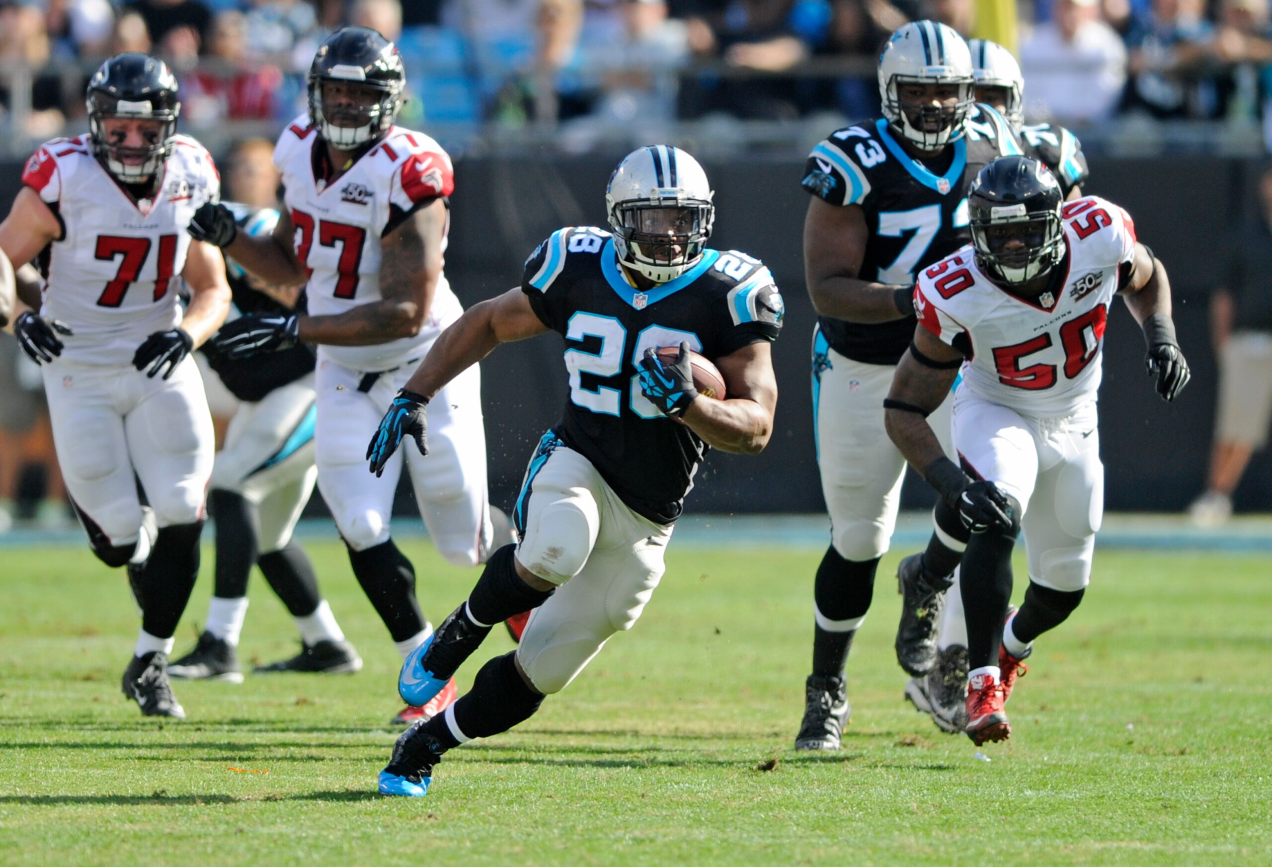 The Panthers scored 21 points in the first quarter.