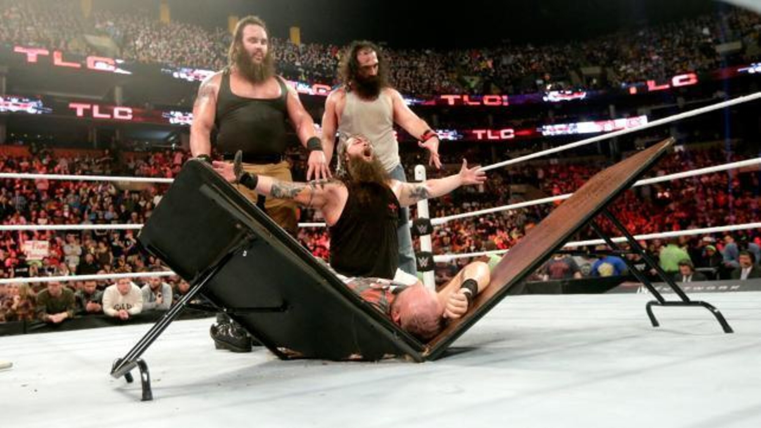The Wyatts celebrate their victory over the ECW originals at TLC.