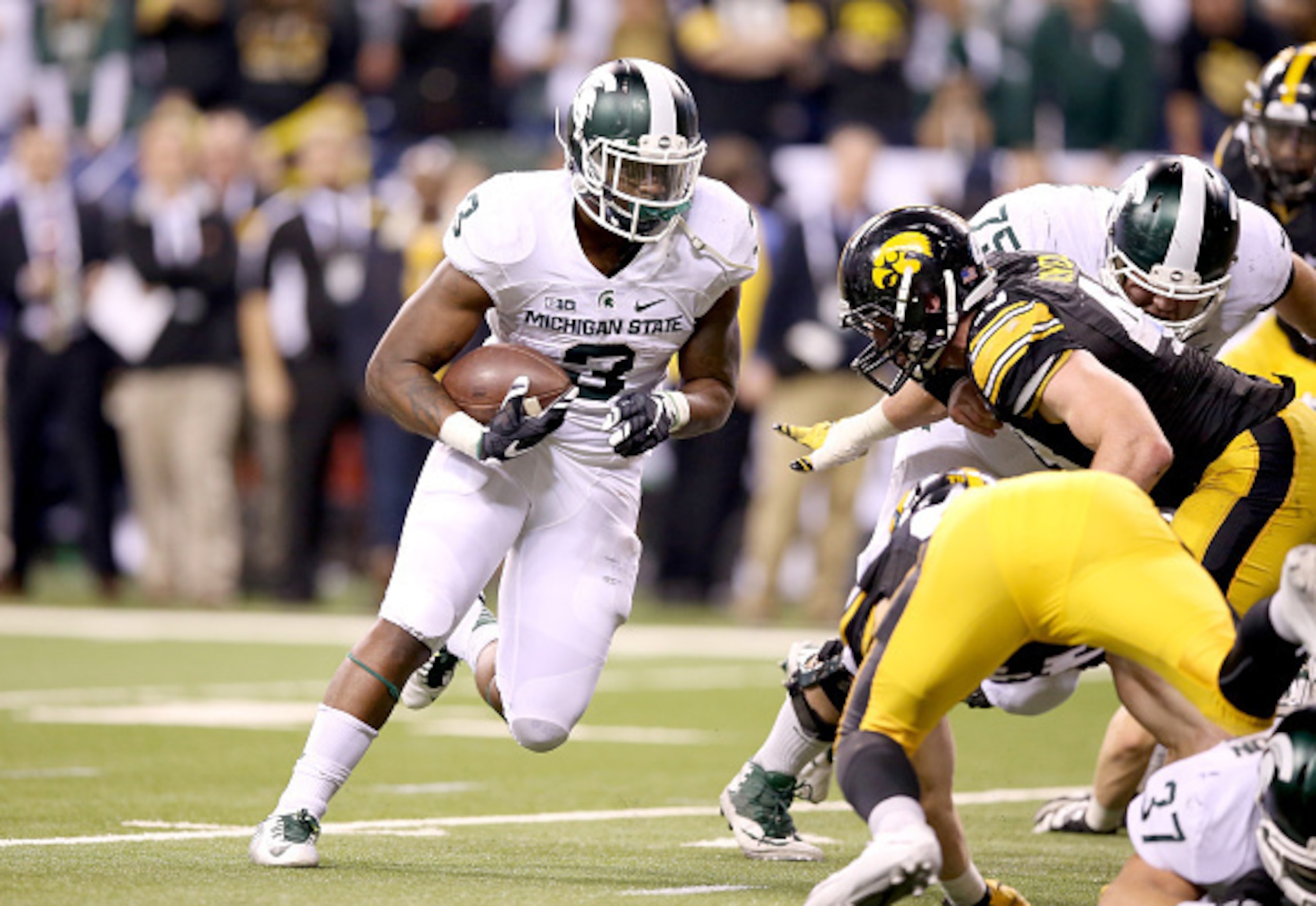 L.J. Scott and Michigan State put together an epic drive to beat Iowa in the Big Ten title game.