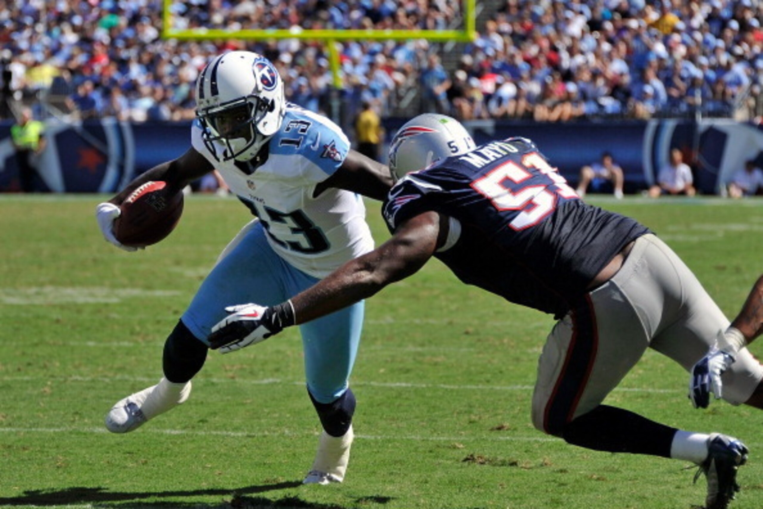 Kendall Wright (Left) made his NFL debut versus the Patriots in 2012.