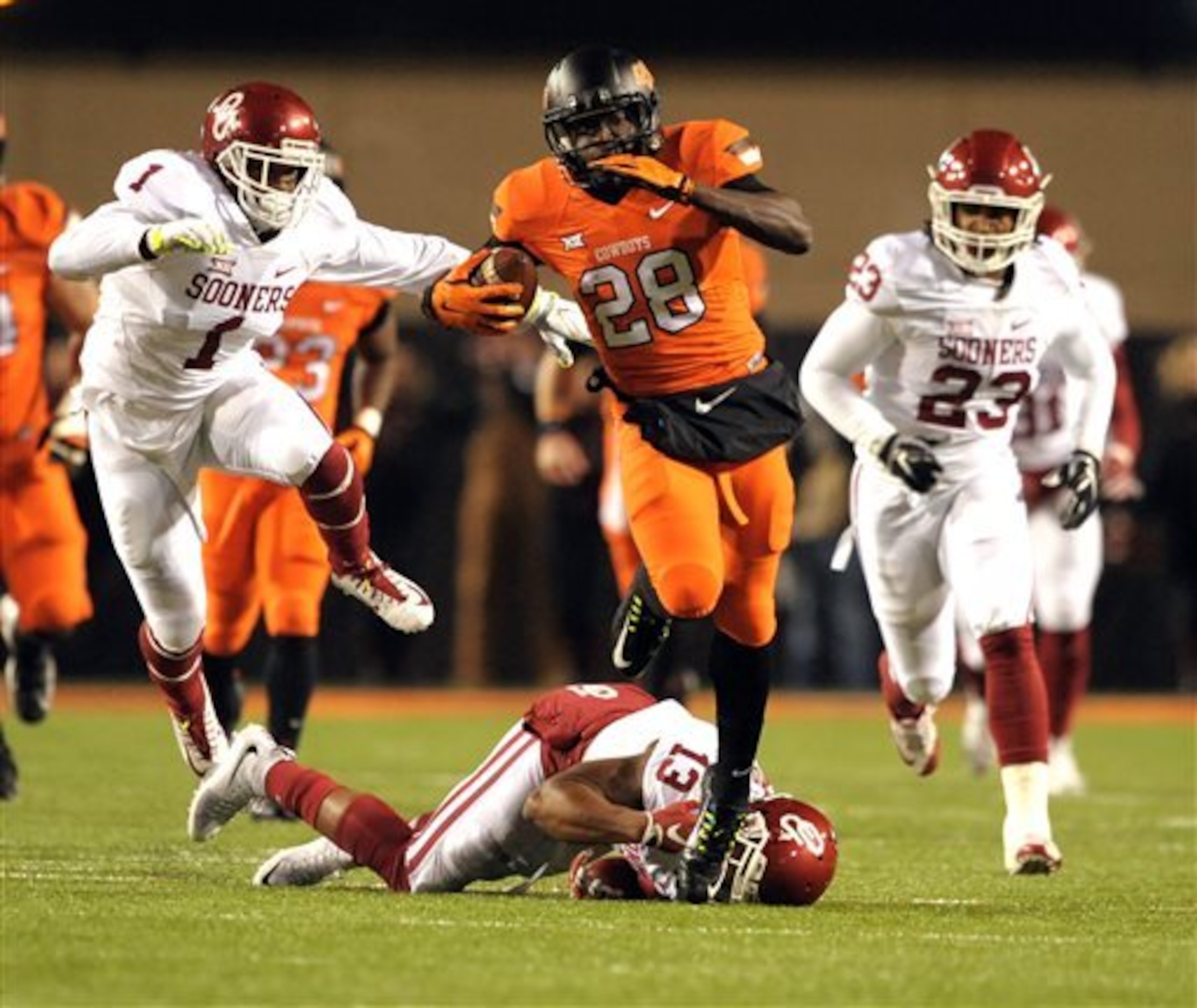 James Washington and the Oklahoma State Cowboys can strike at any time. Washington has averaged 20.7 yards per catch.