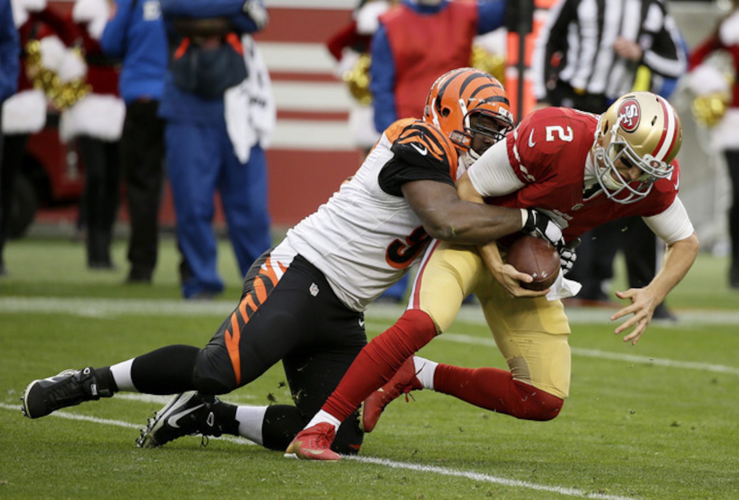 Quarterback Blaine Gabbert threw three interceptions en route to a 58.3 passer rating on the day.