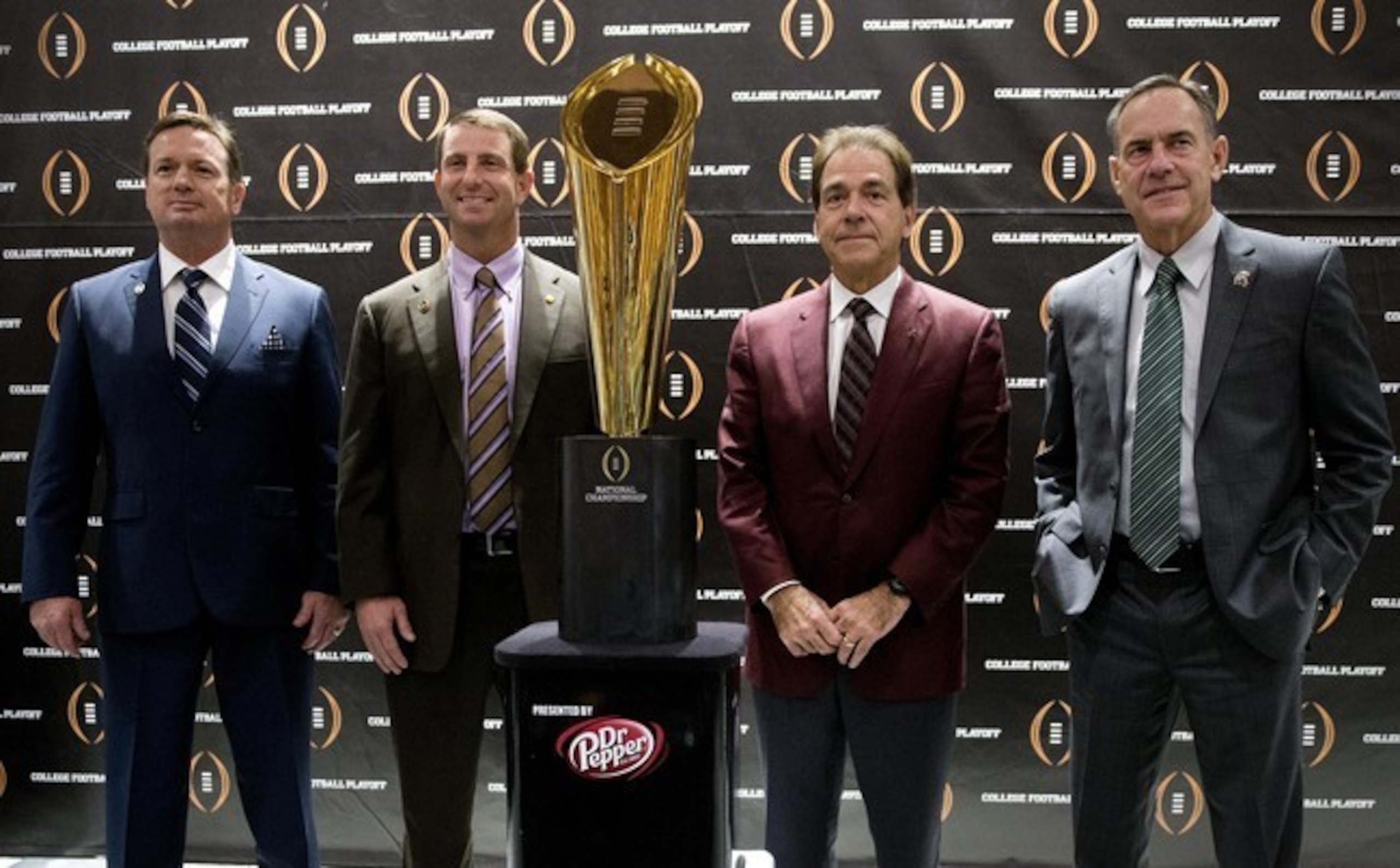 L-R: Bob Stoops, Dabo Swinney, Nick Saban, Mark Dantonio
