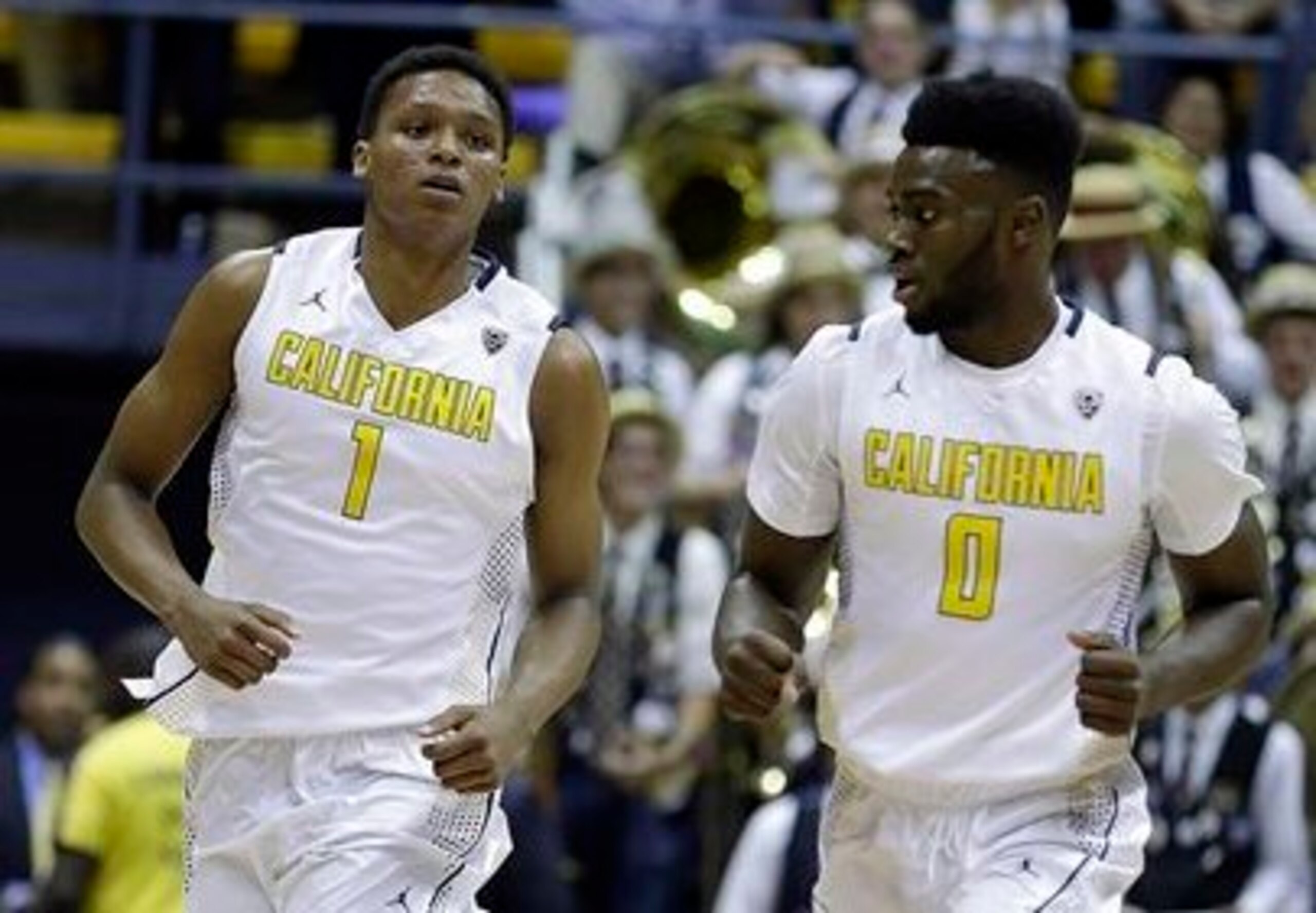 Ivan Rabb (left) and Jaylen Brown